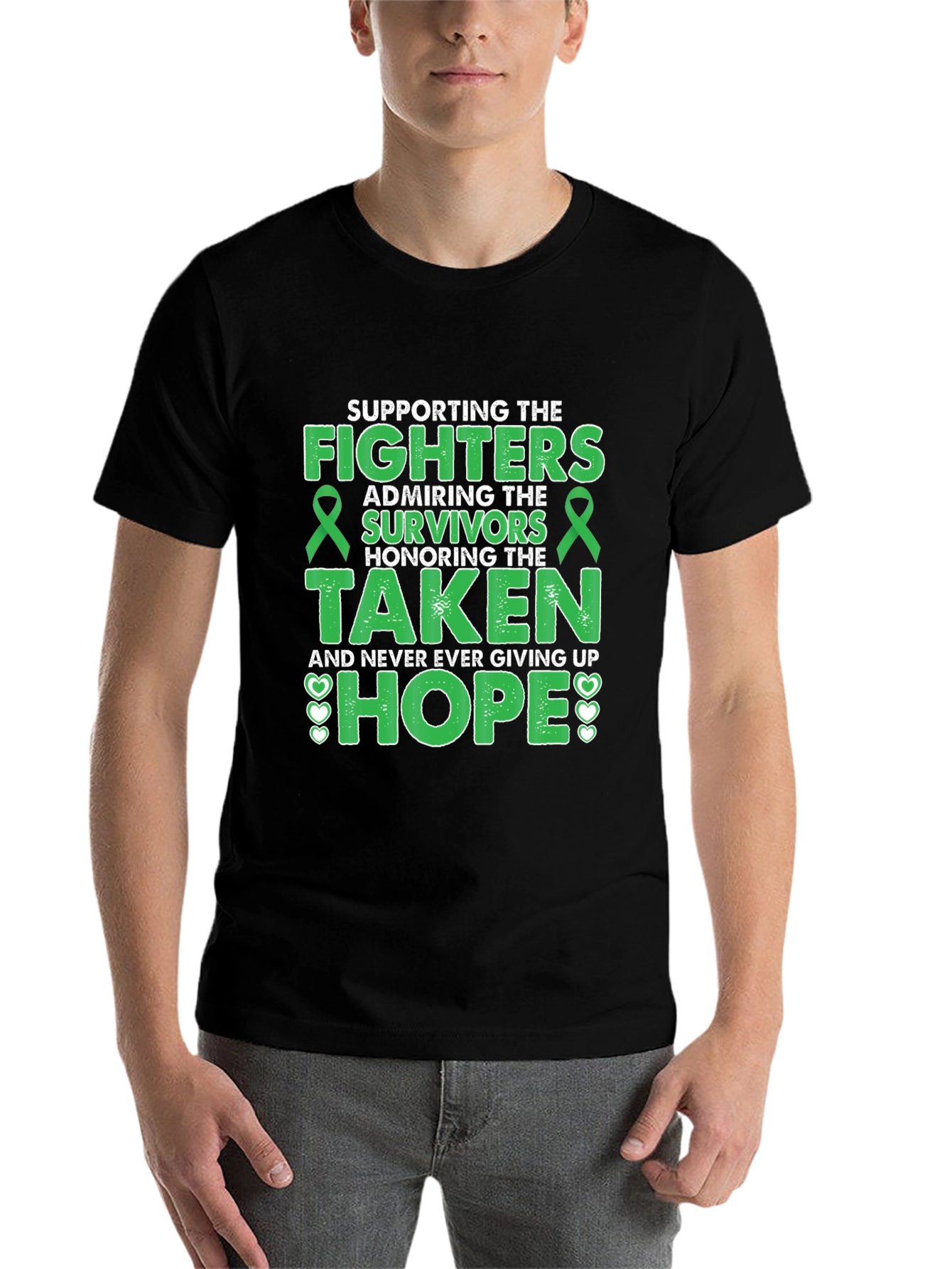 Black Supporting The Fighters Graphic T-Shirt view 7