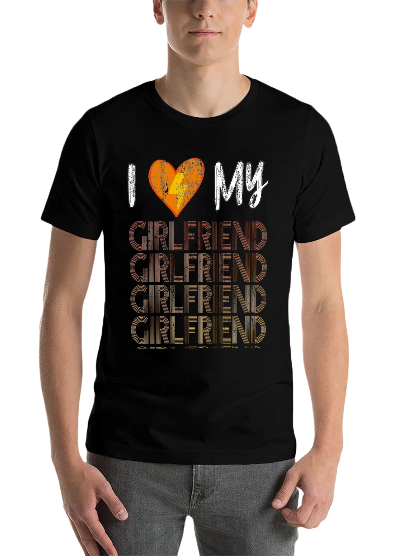 Black I Heart My Girlfriend T-Shirt - Funny Gift view 7