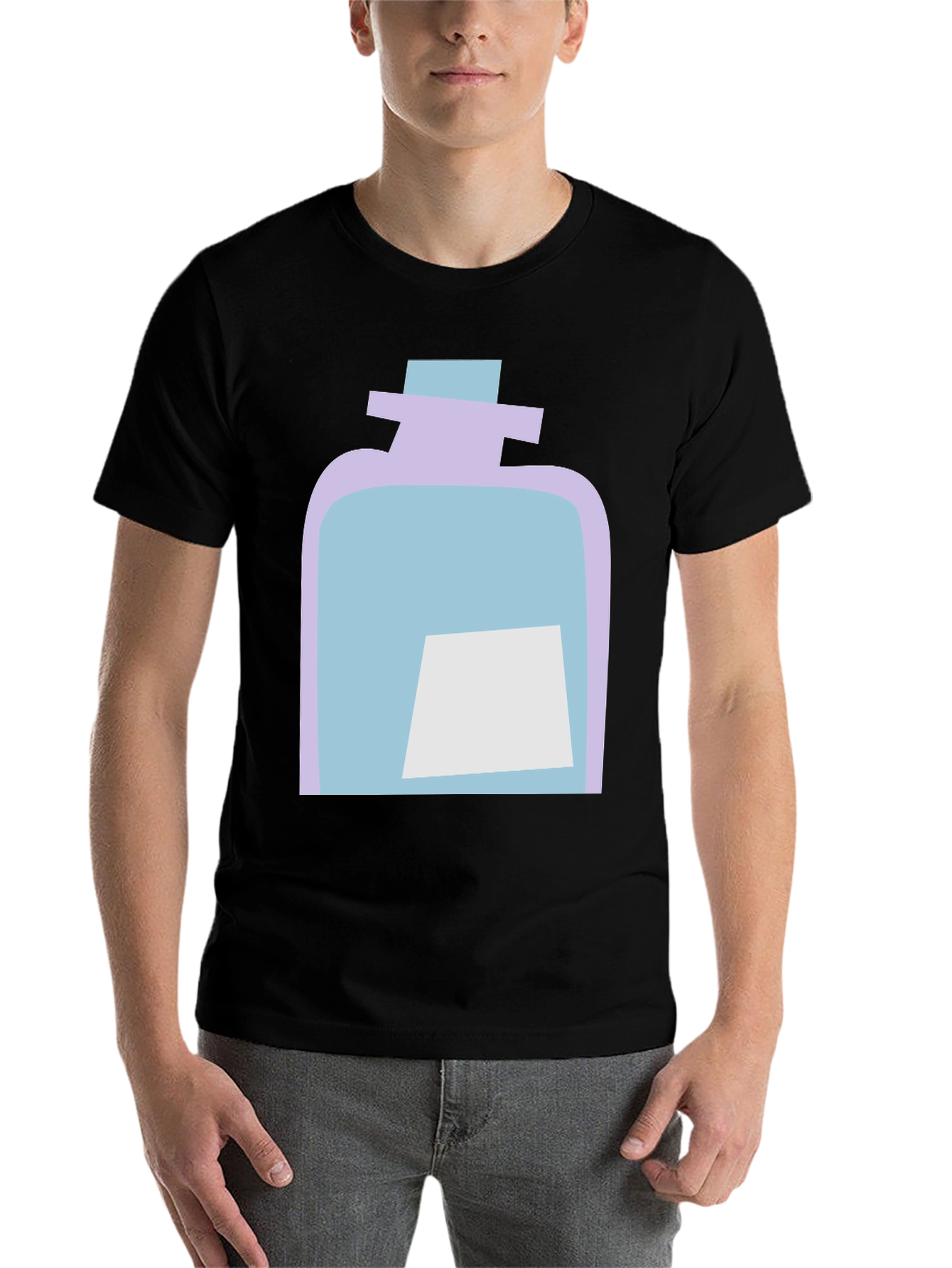 Black Potion Bottle Graphic Tee - Casual Black T-Shirt view 7