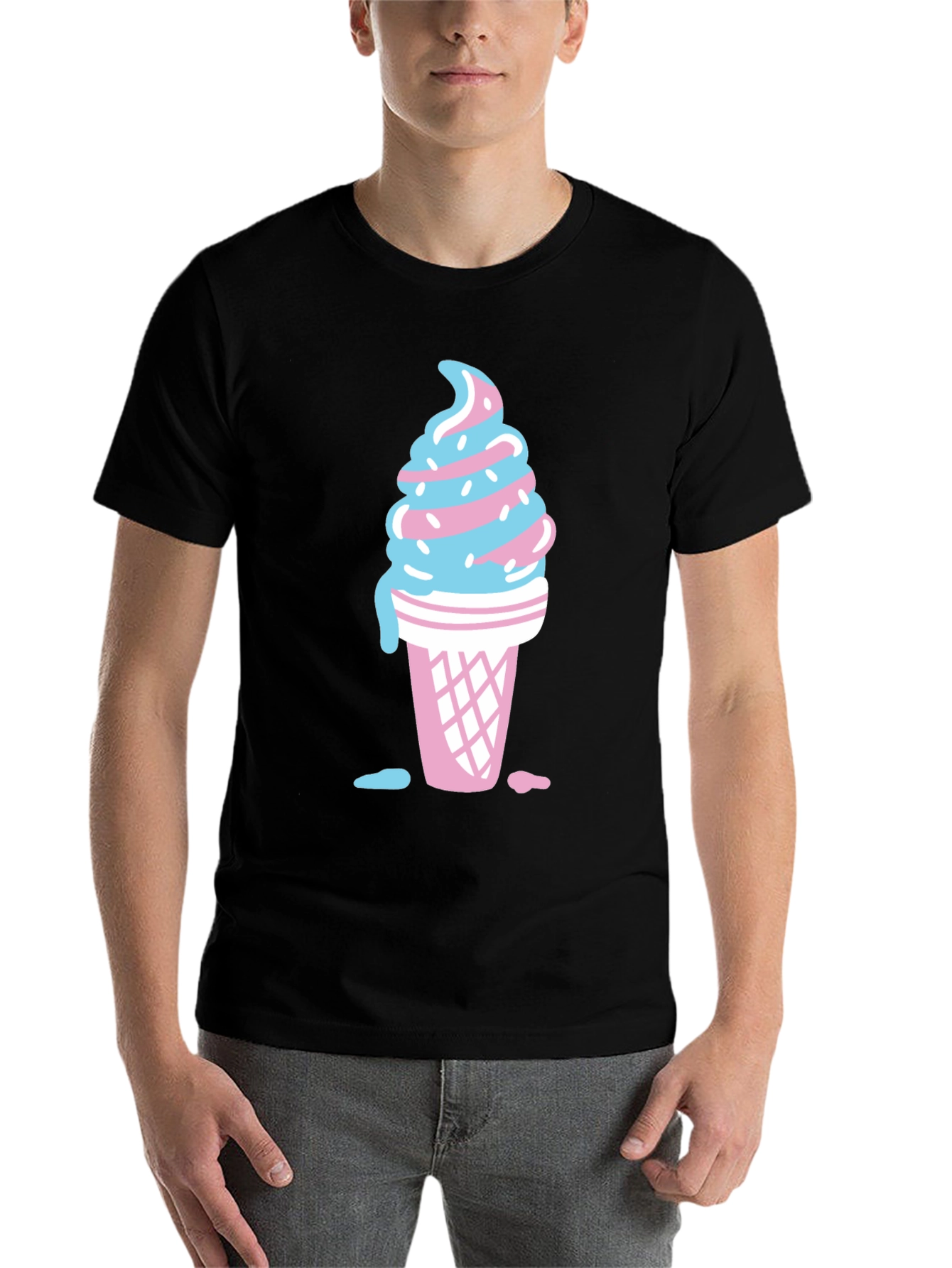 Black Ice Cream Cone T-Shirt view 7
