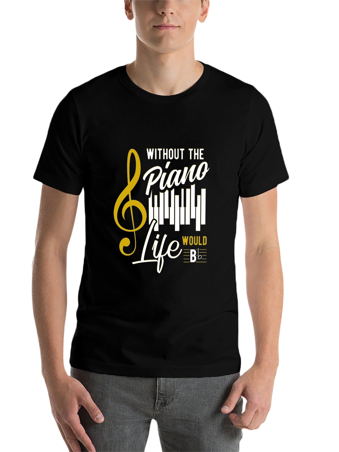Black Piano Life T-Shirt - Music Lover Tee view 7