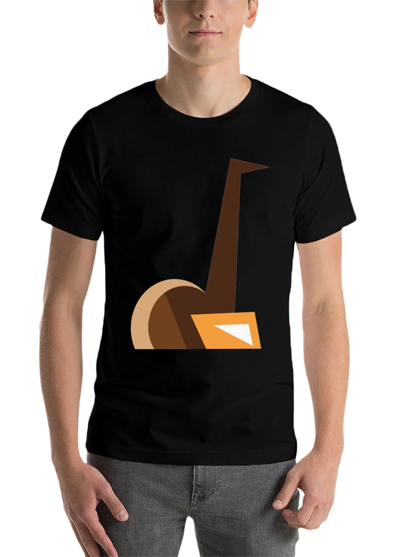 Black Abstract Ostrich Graphic Tee - Modern Casual Style view 7