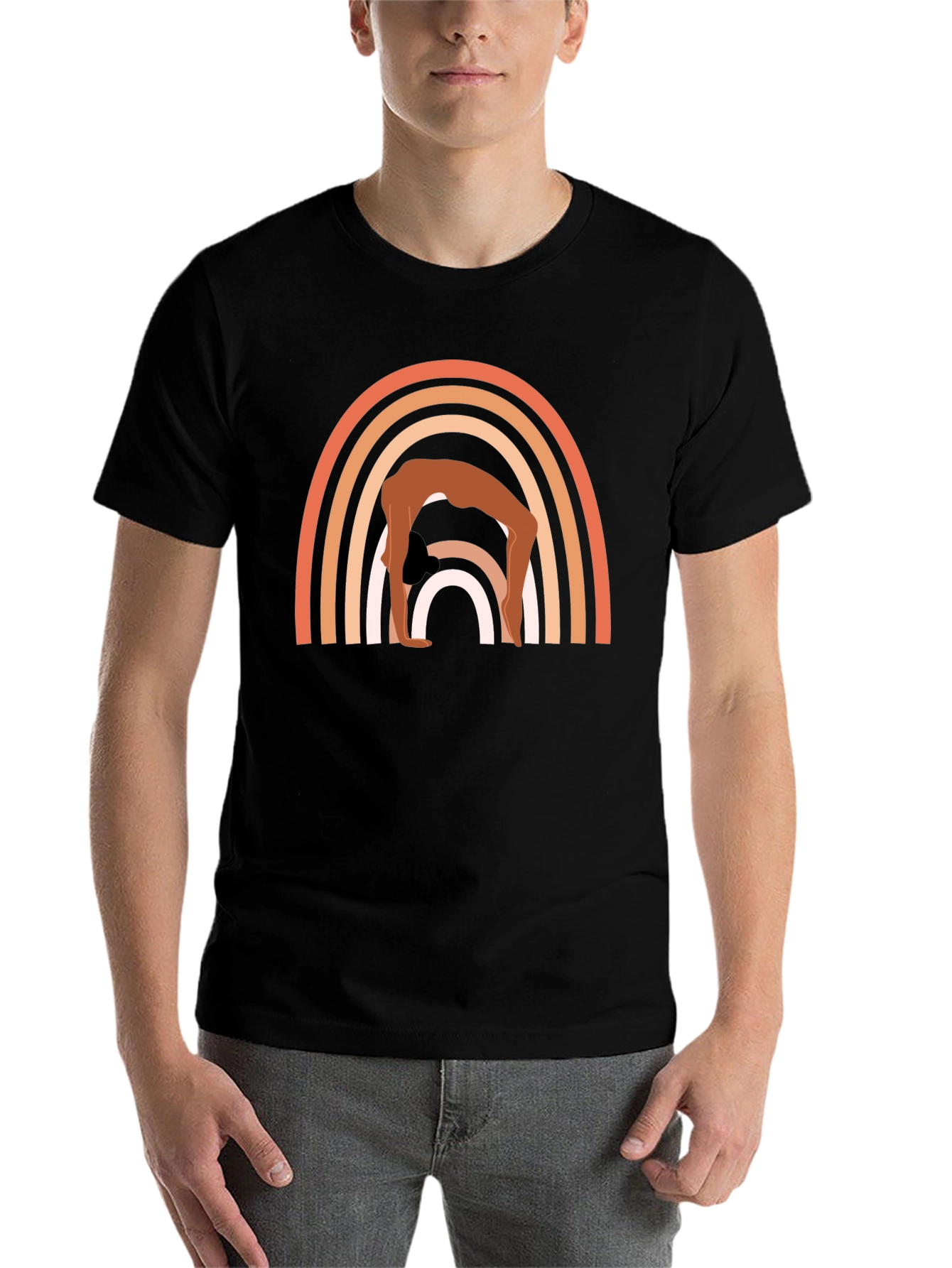 Black Yoga Rainbow Graphic Tee view 7