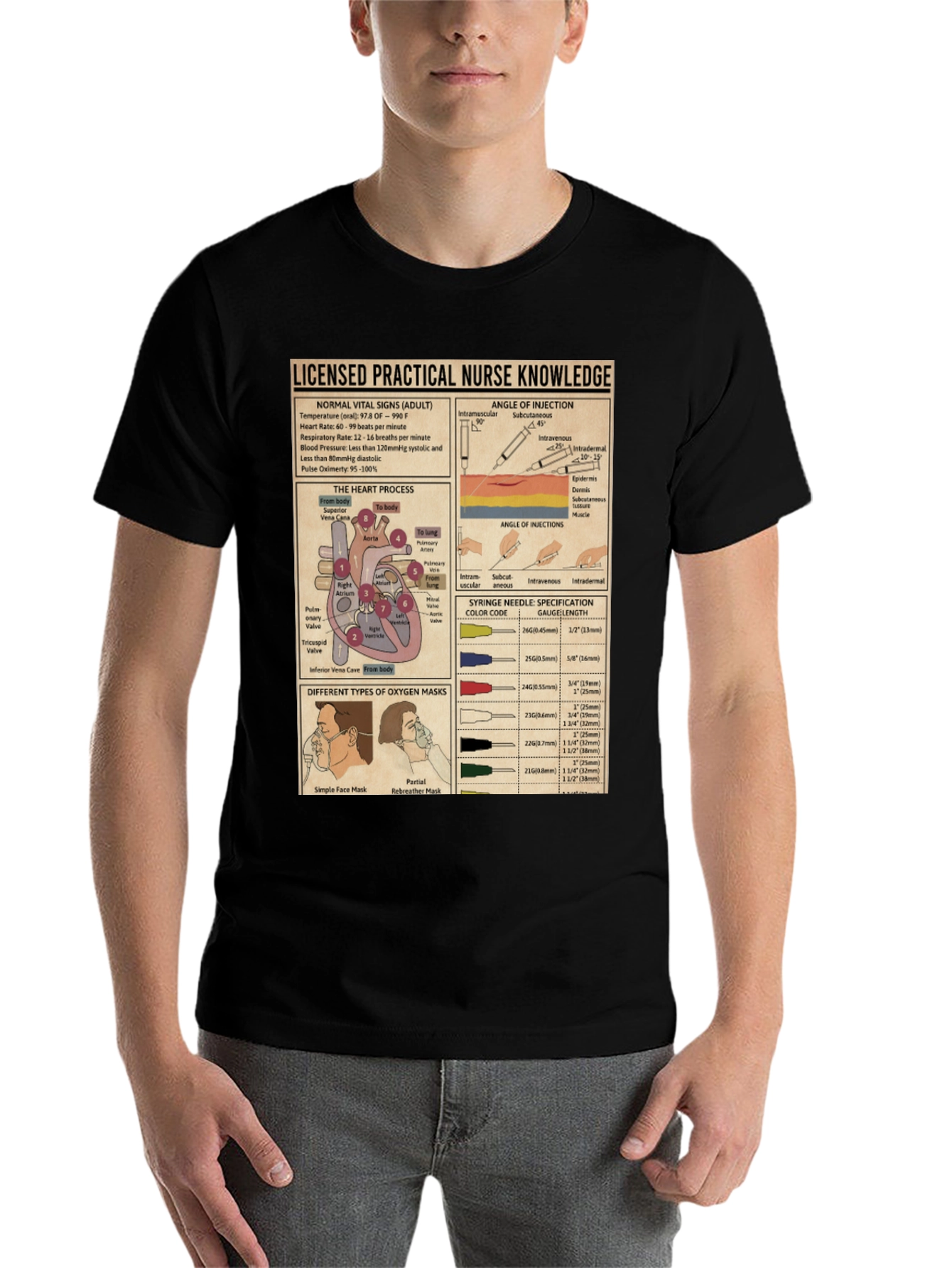 Black Nurse Knowledge Graphic T-Shirt view 7