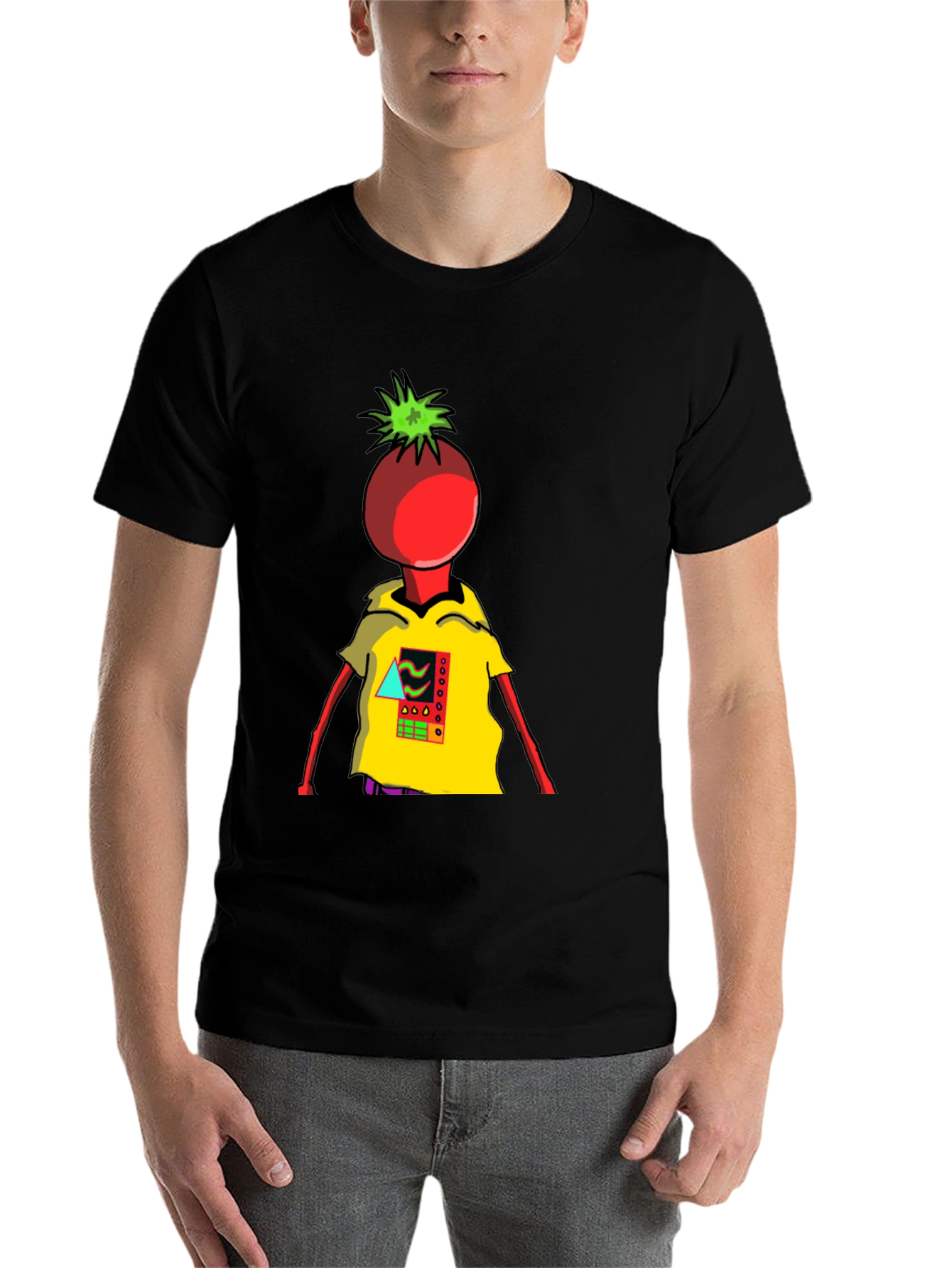 Black Tomato Head Graphic Tee - Unique & Stylish view 7