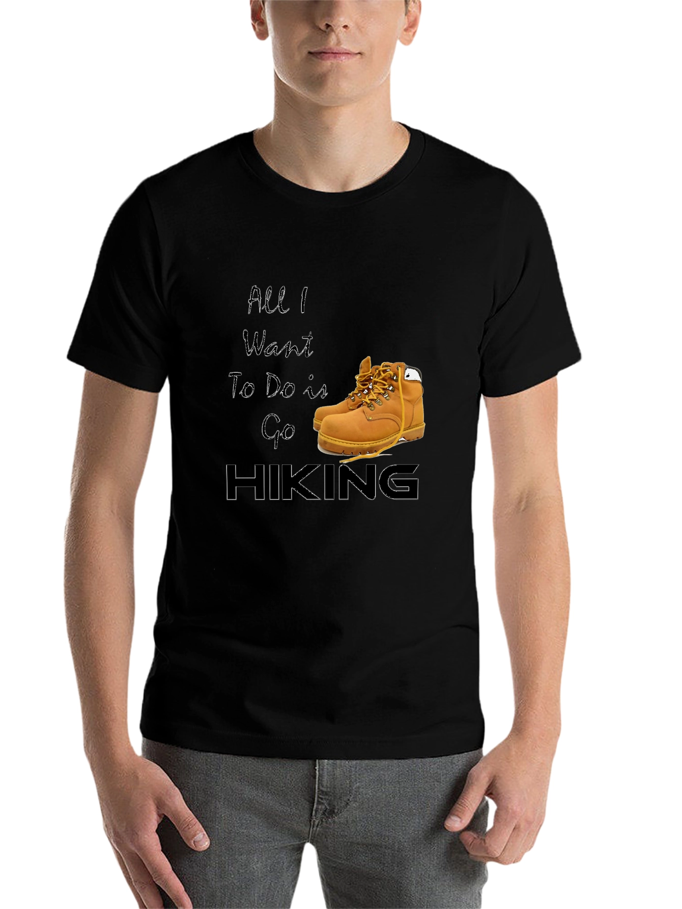 Black Hiking Lover's T-Shirt - Adventure Awaits! view 7