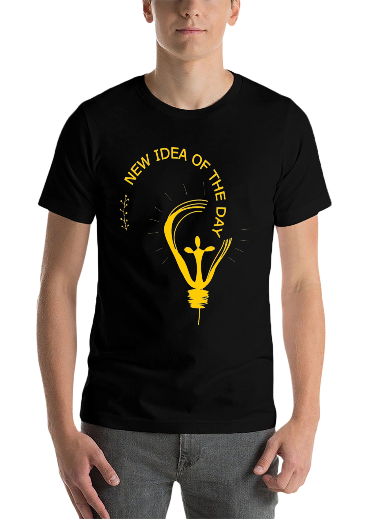 Black New Idea Of The Day Graphic T-Shirt view 7