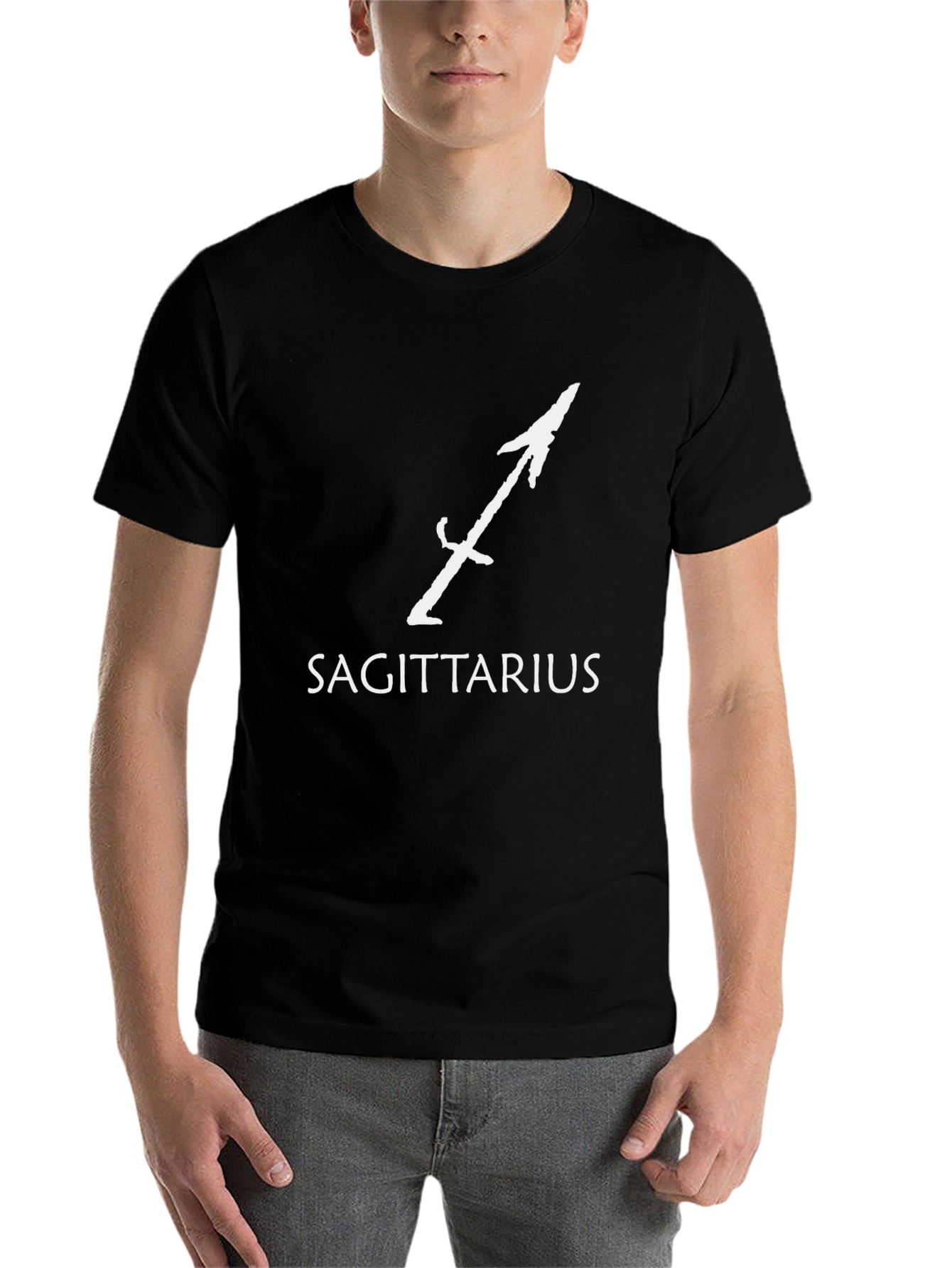 Sagittarius Zodiac Graphic Tee - Black Cotton T-Shirt - 7