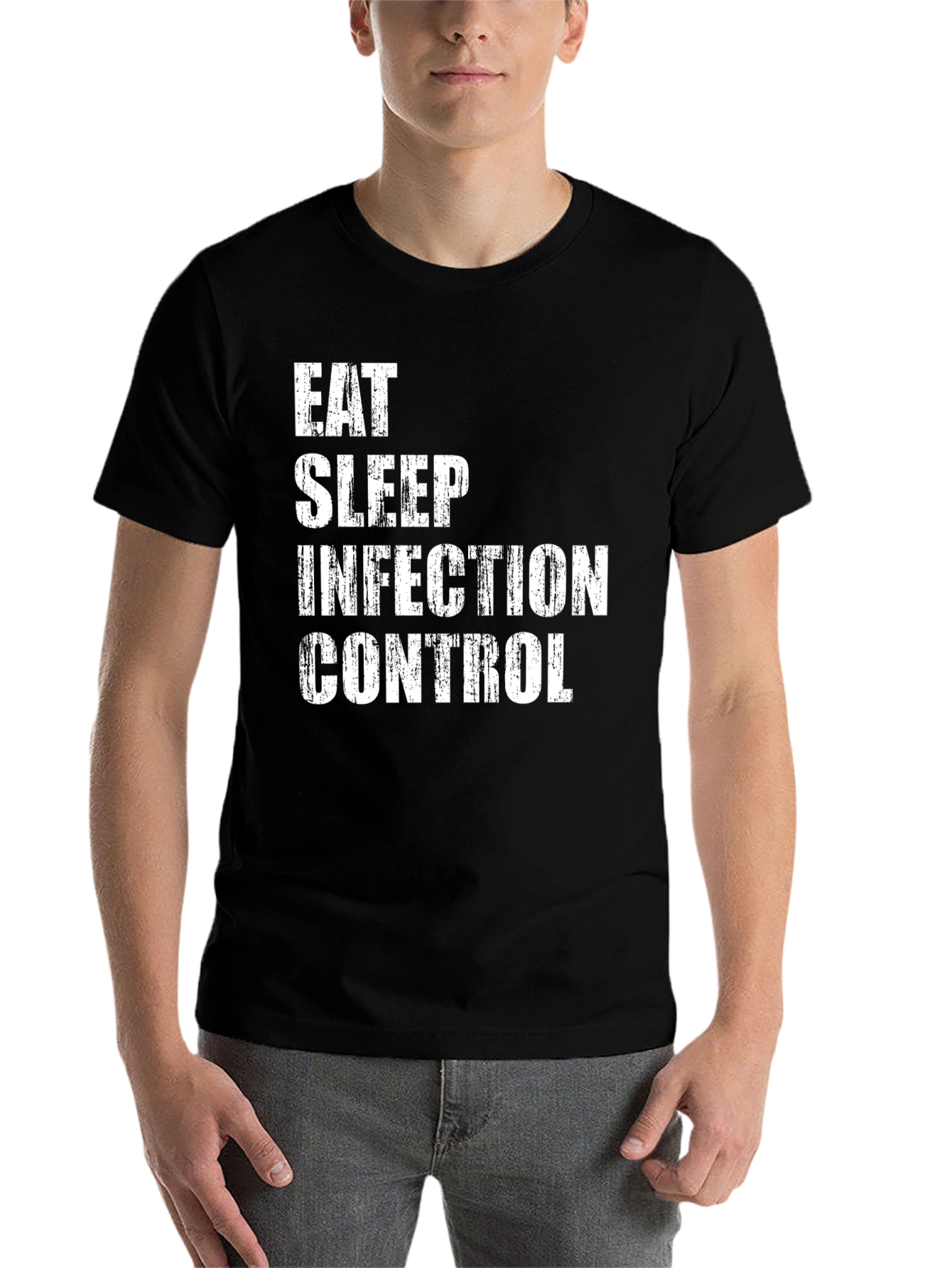 Black Eat Sleep Infection Control Graphic Tee view 7
