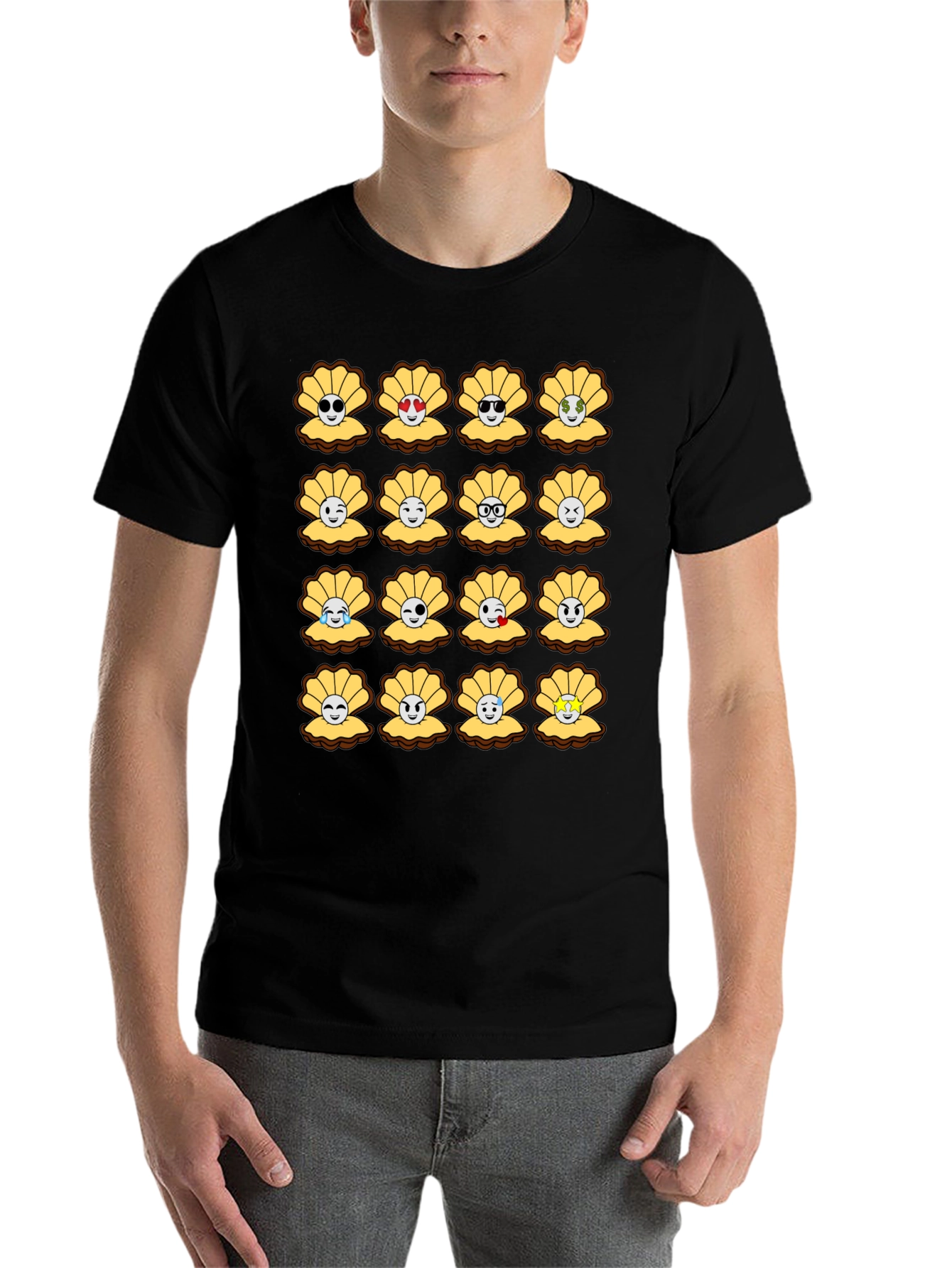 Black Emoji Seashells T-Shirt view 7