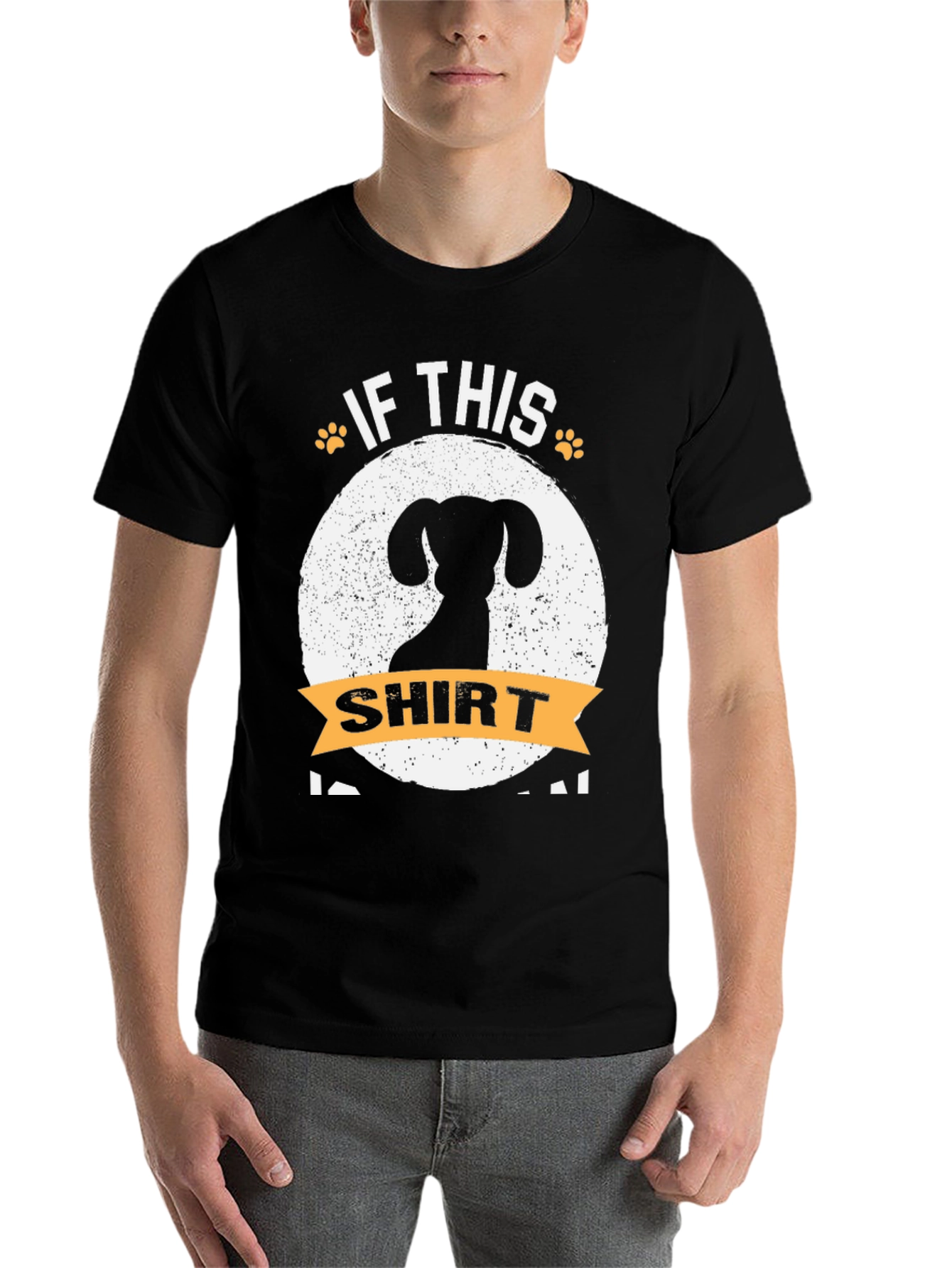 Black Dachshund T-Shirt - If This Shirt I Will Pet That Dog view 7