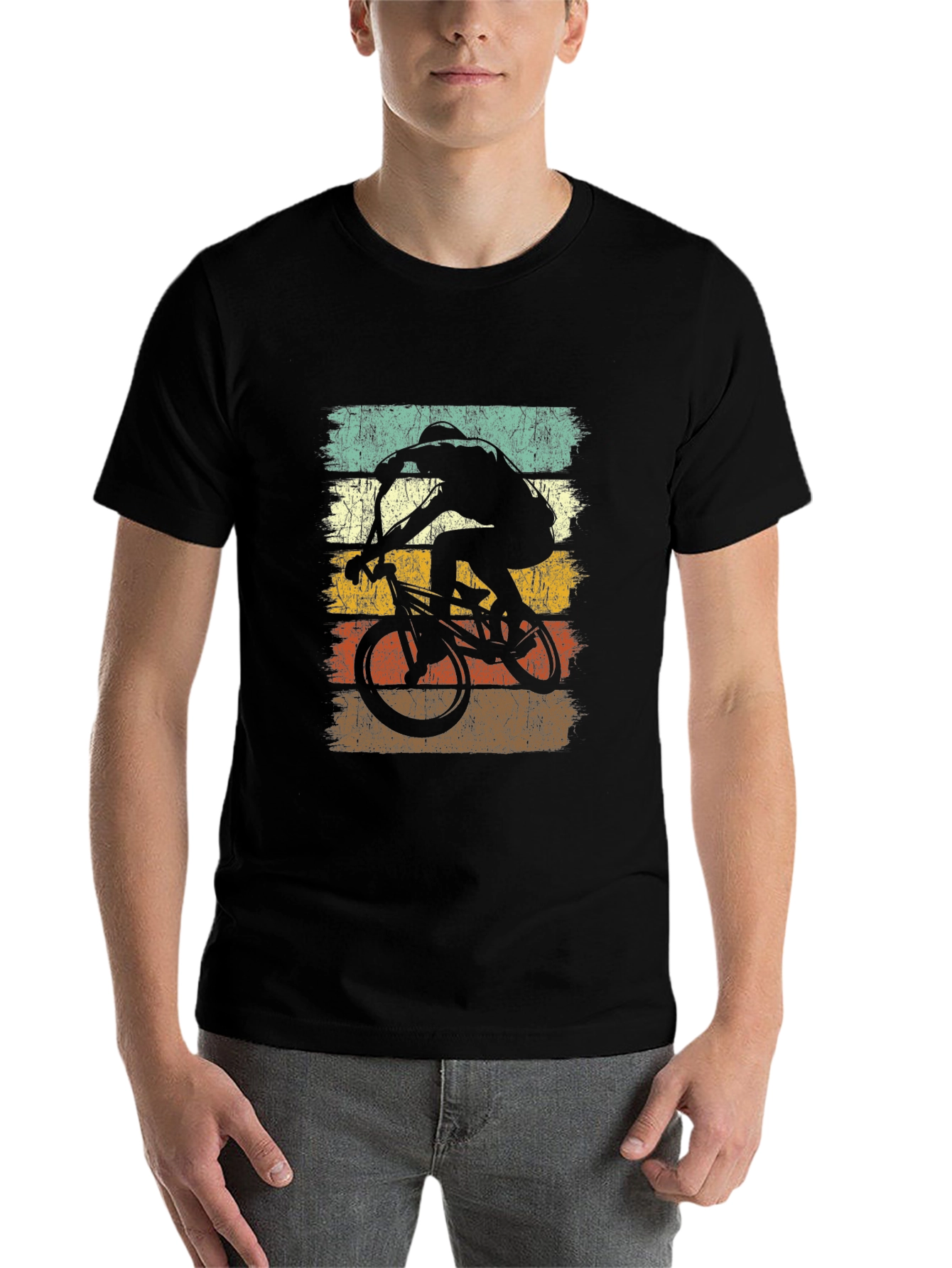Black Vintage BMX Rider T-Shirt view 7