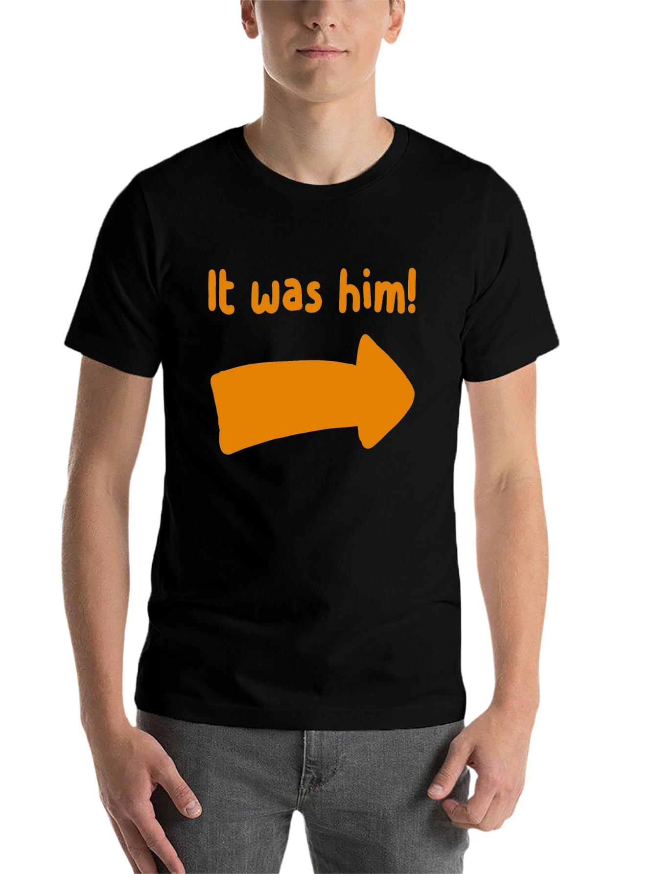 Black It Was Him T-Shirt - Novelty Pointing Tee view 7