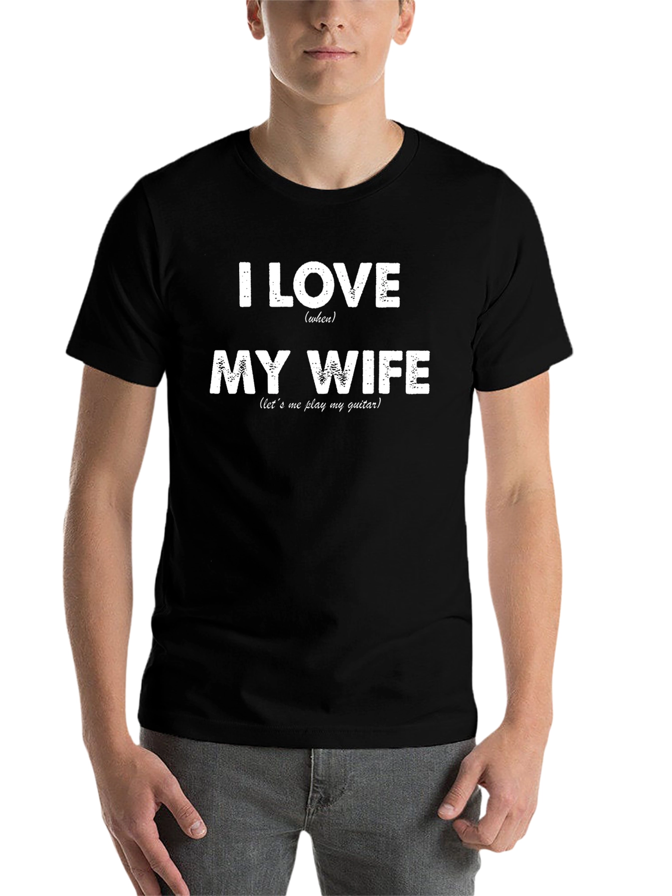 Black I Love My Wife Graphic Novelty T-Shirt view 7