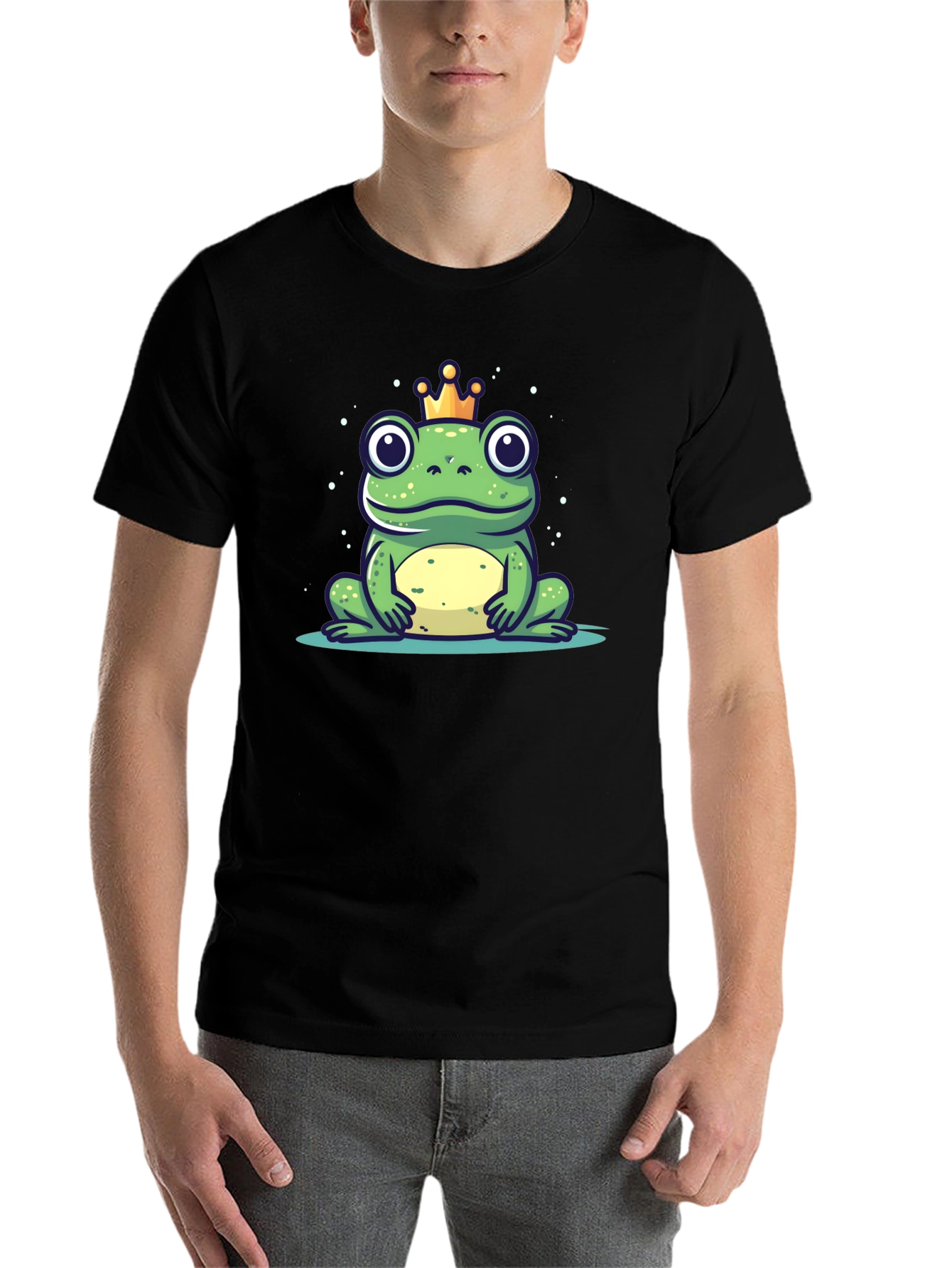 Black Frog Prince T-Shirt - Funny Cartoon Tee view 7