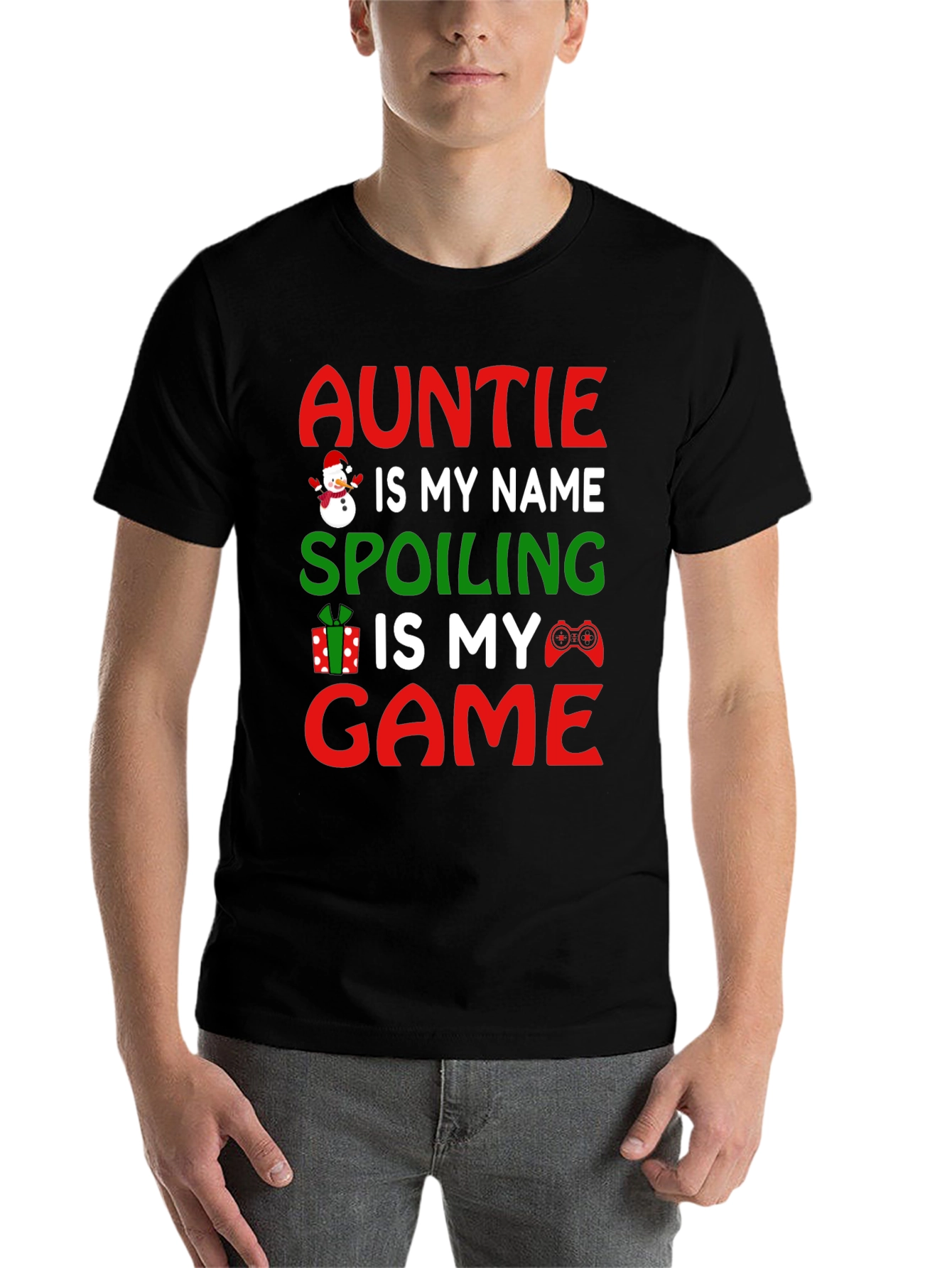 Black Auntie Spoiling Game T-Shirt view 7