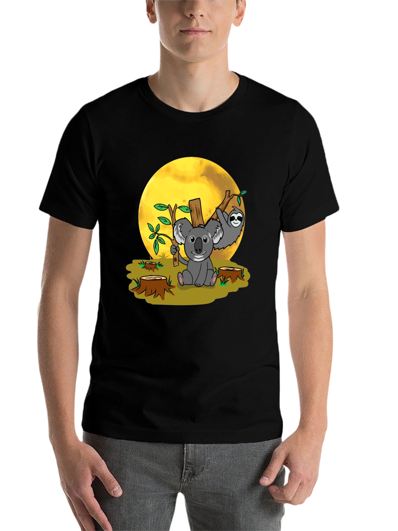 Black Koala Sloth Graphic Tee - Conservation T-Shirt view 7
