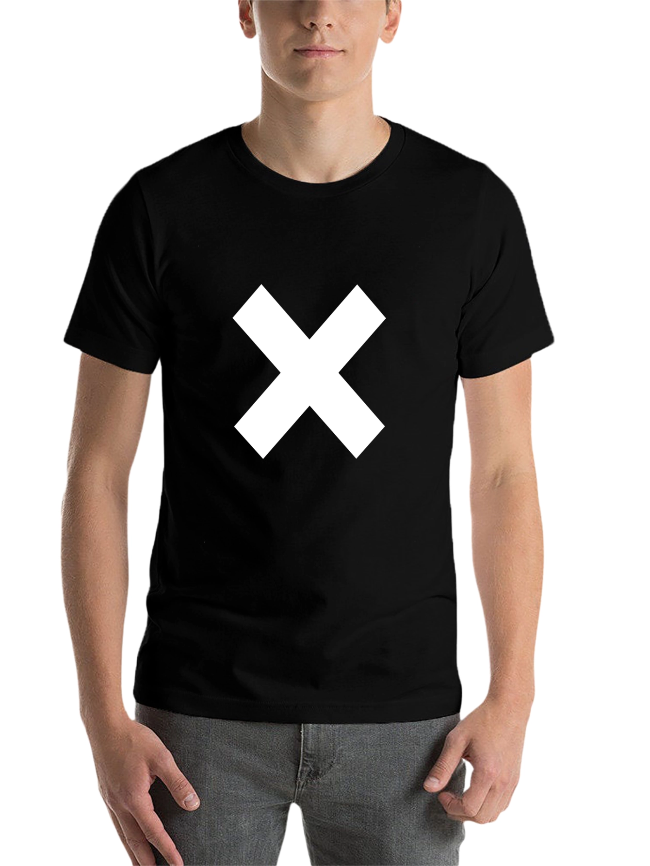 Black Minimalist White X Black Cotton Tee view 7