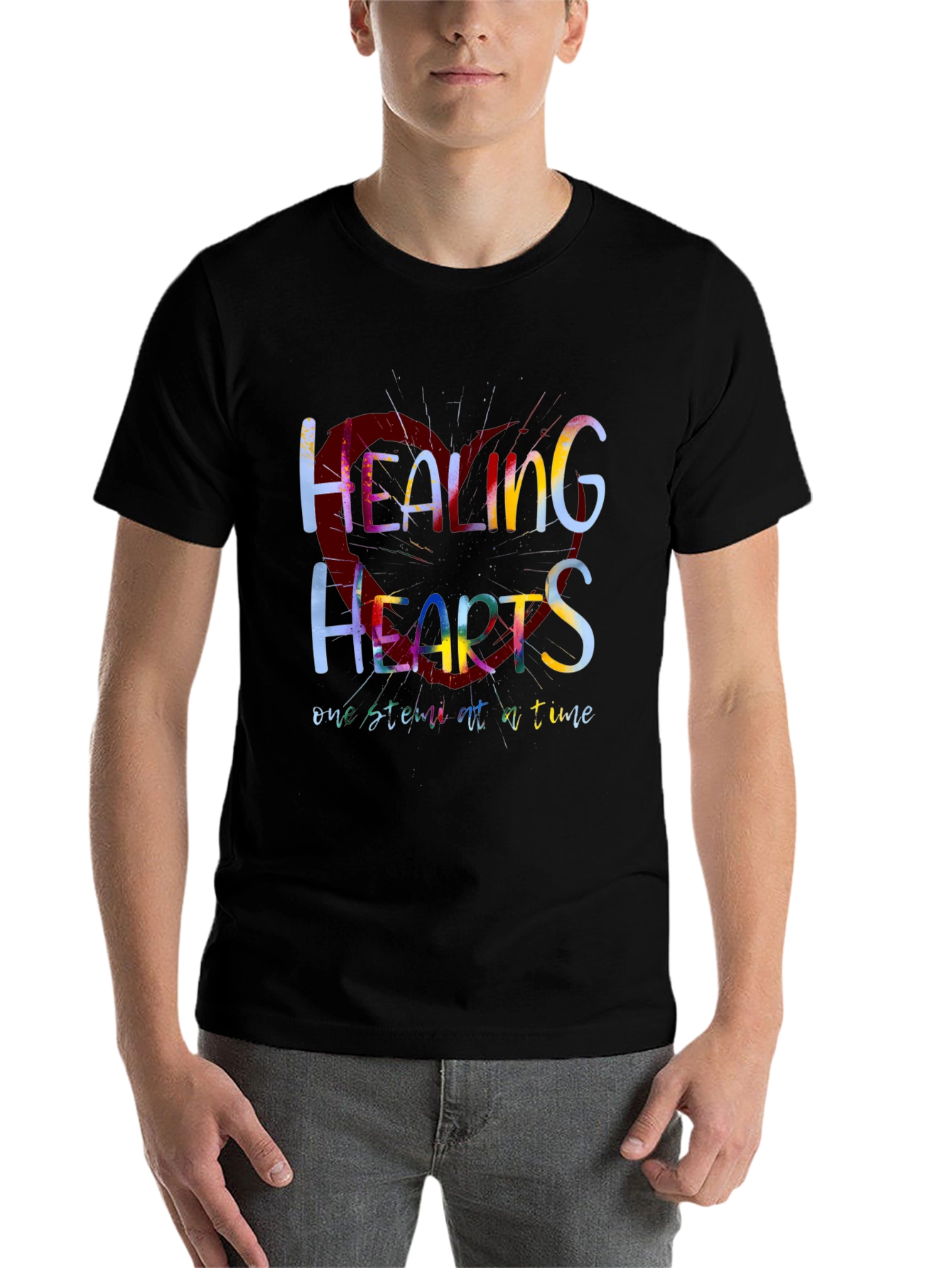 Black Healing Hearts Graphic Tee - One Stitch at a Time view 7