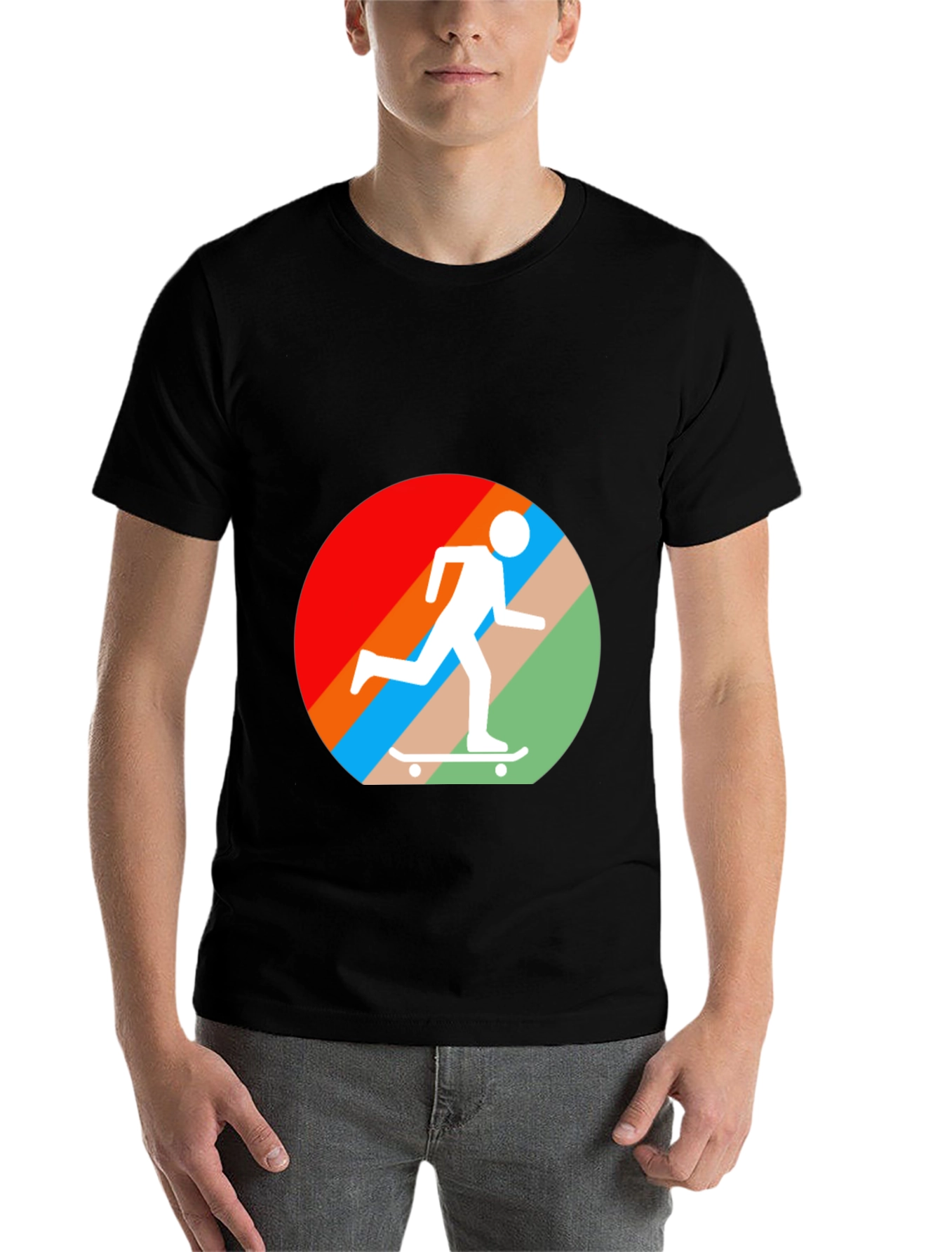 Black Retro Skater T-Shirt - Stylish Graphic Tee for Skateboarding Lovers view 7