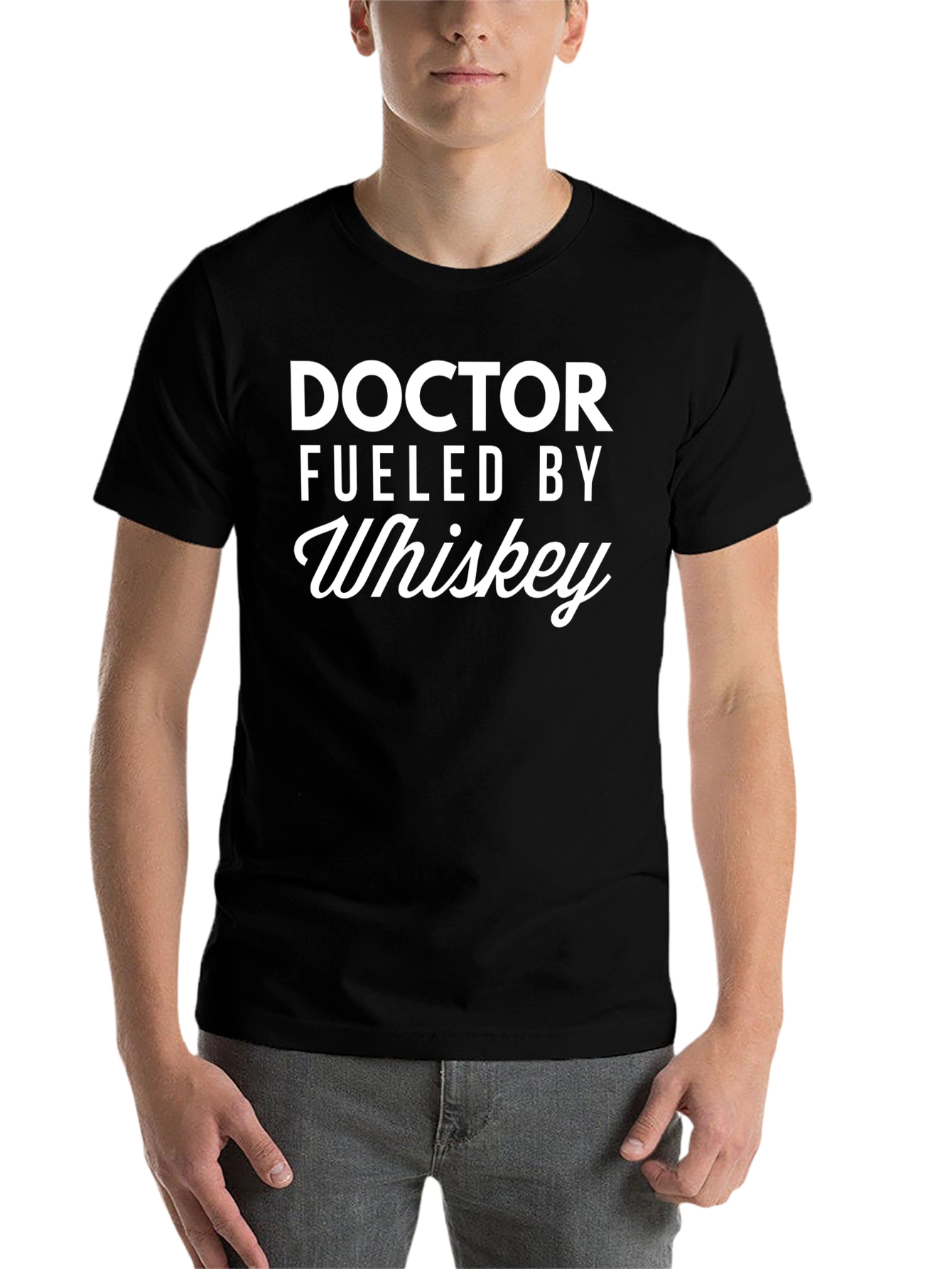Black Doctor Fueled by Whiskey T-Shirt view 7
