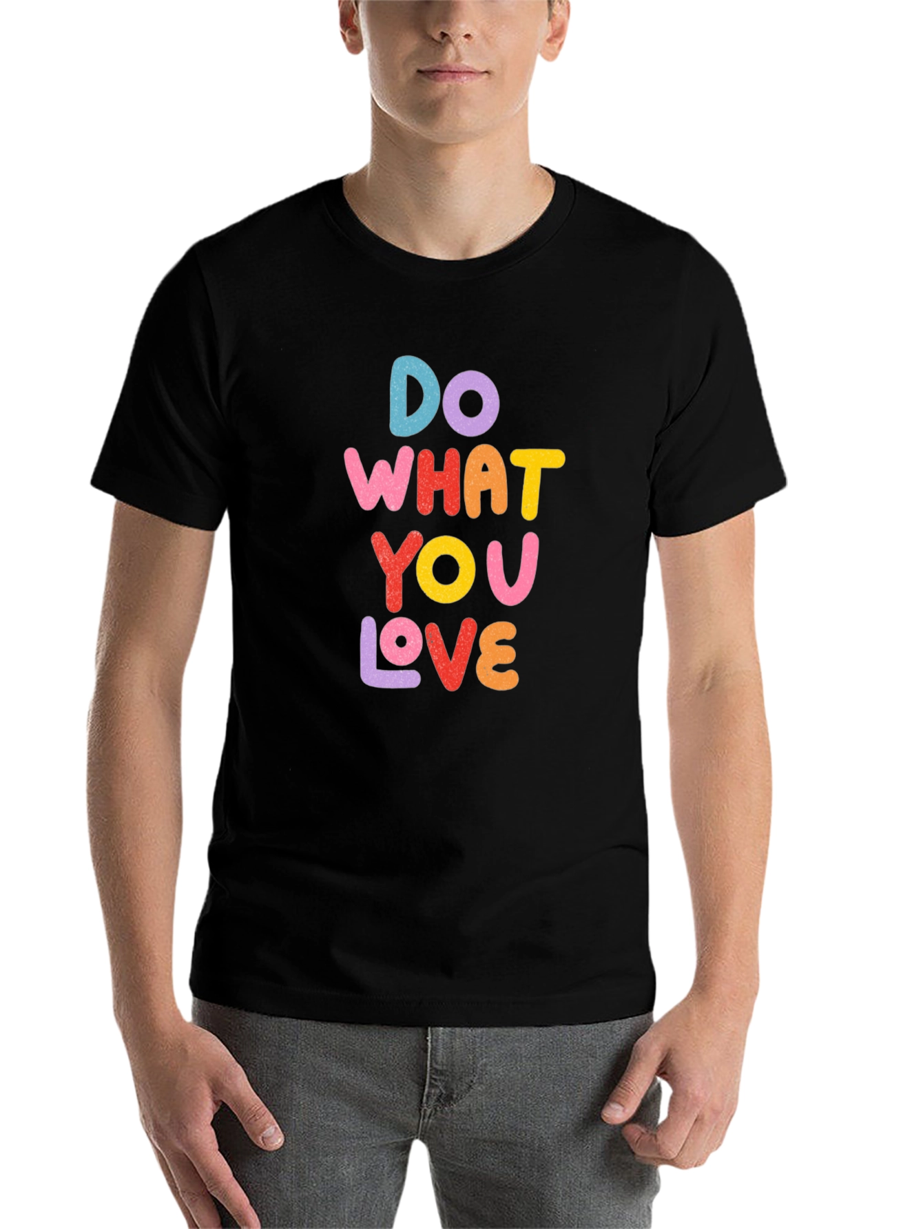 Black Do What You Love Graphic Tee - Black Unisex T-Shirt view 7