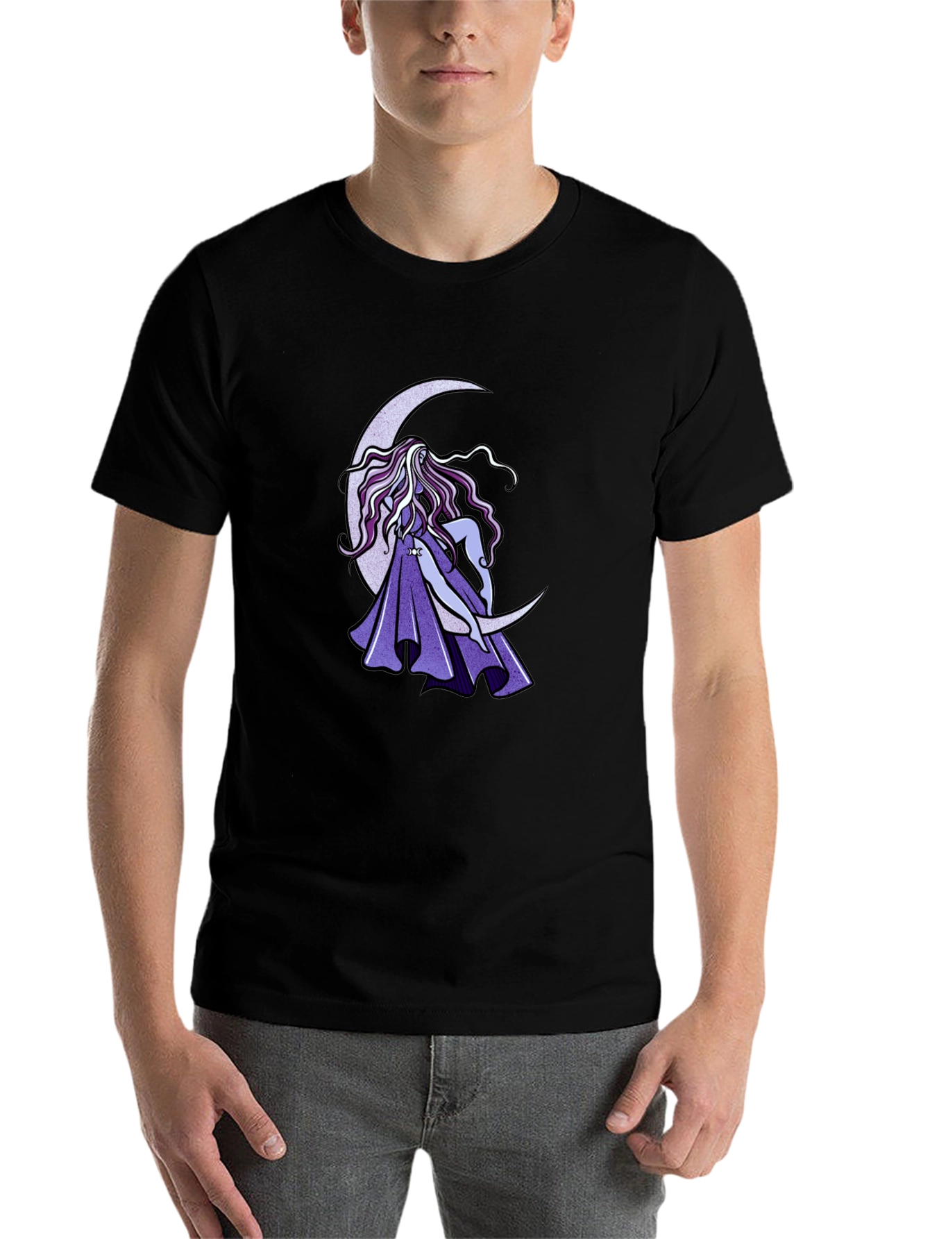 Black Moon Goddess Graphic Black T-Shirt view 7