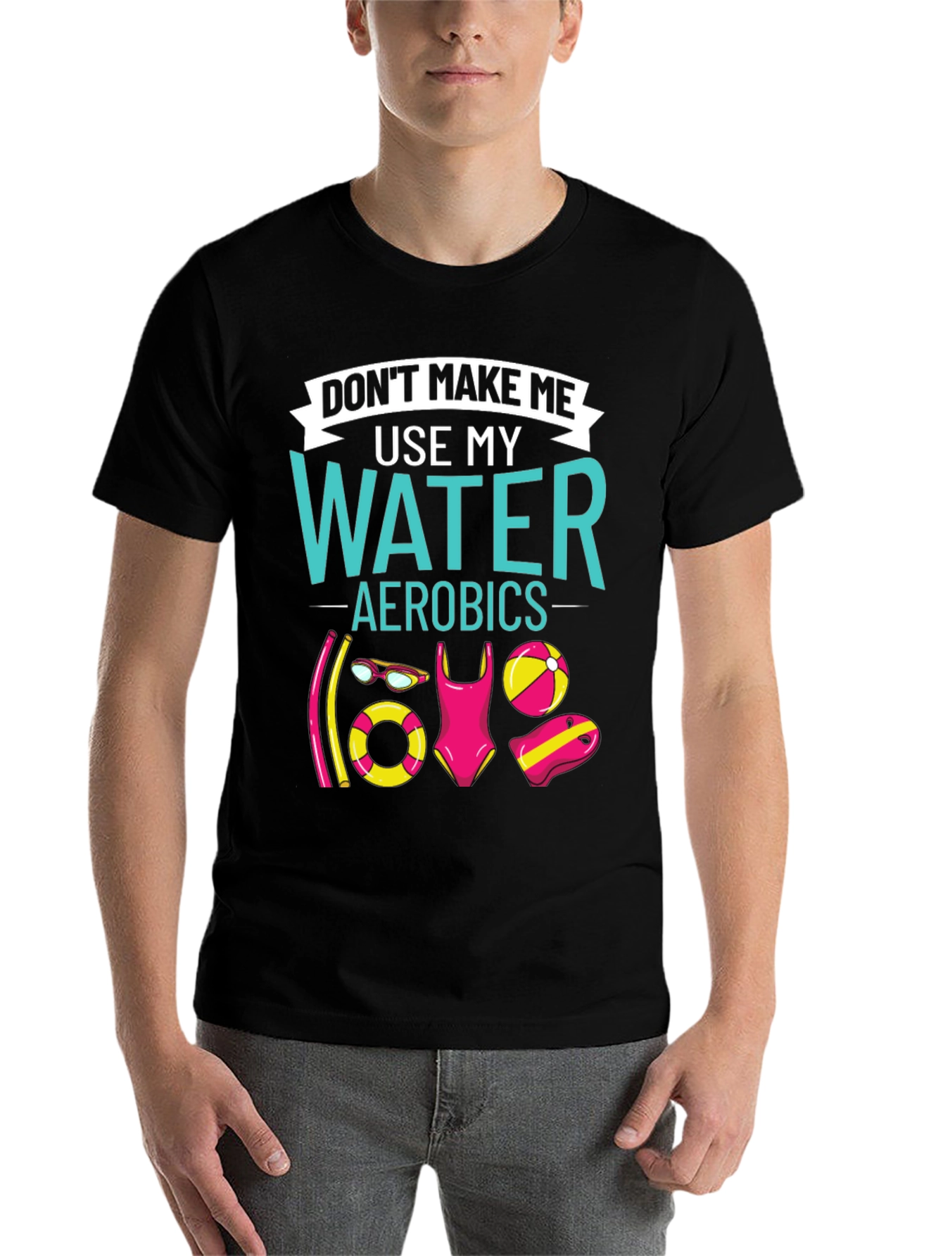 Water Aerobics Graphic Tee - Humorous Workout Shirt - 7
