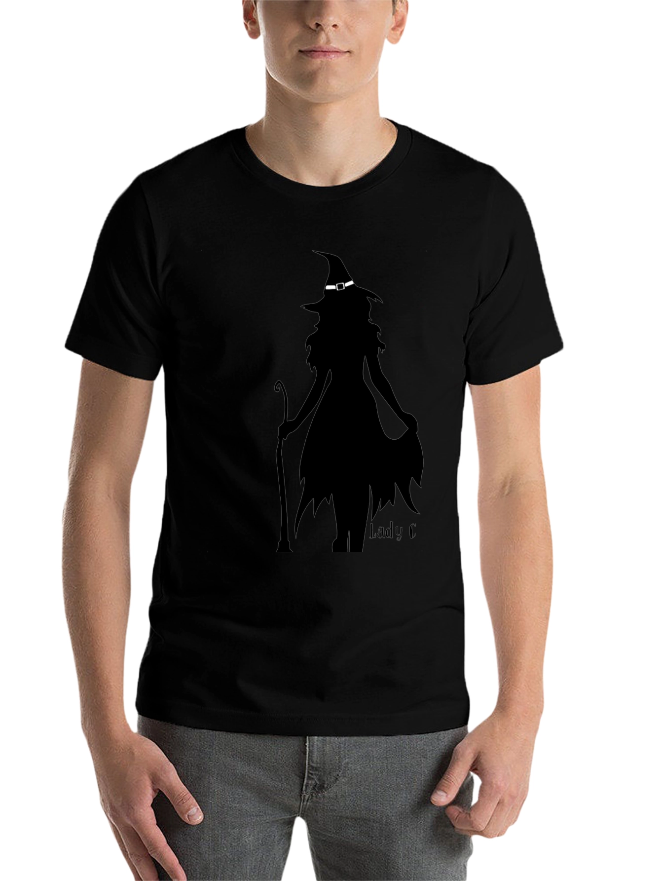 Black Witch Silhouette Graphic Tee - Halloween Style view 7