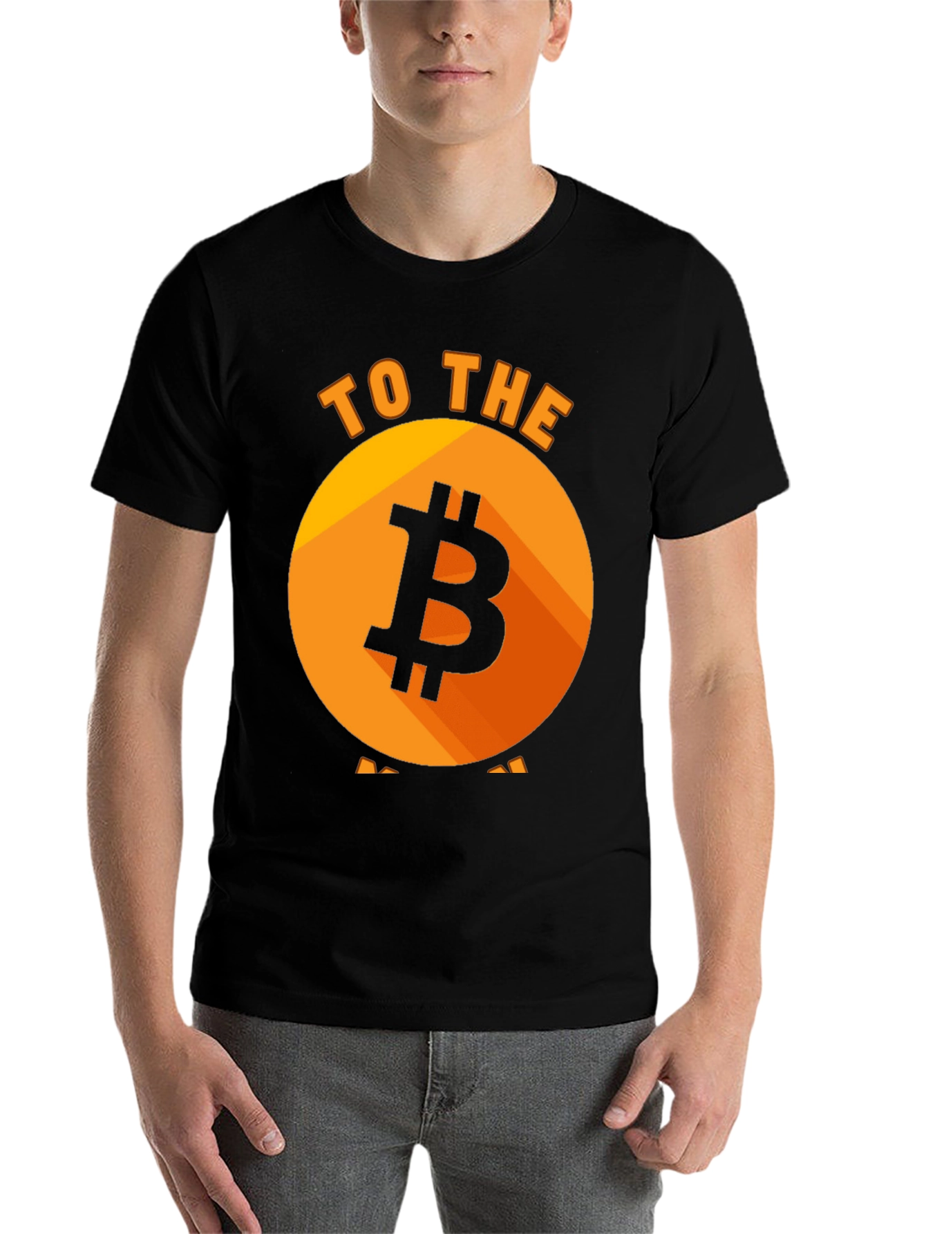 Black Bitcoin to the Moon Black T-Shirt view 7