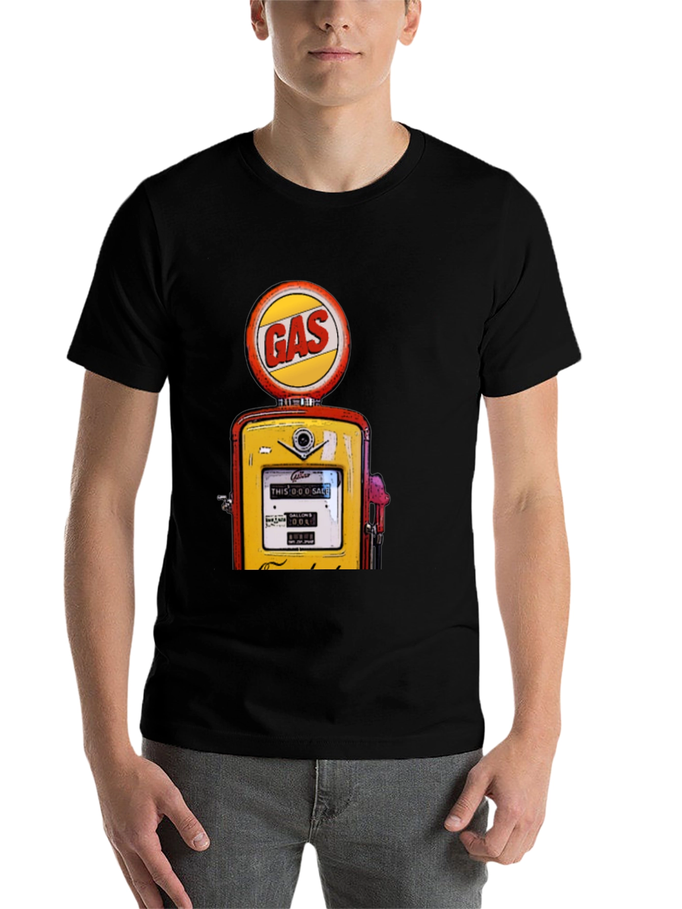 Black Vintage Gas Station Graphic T-Shirt view 7