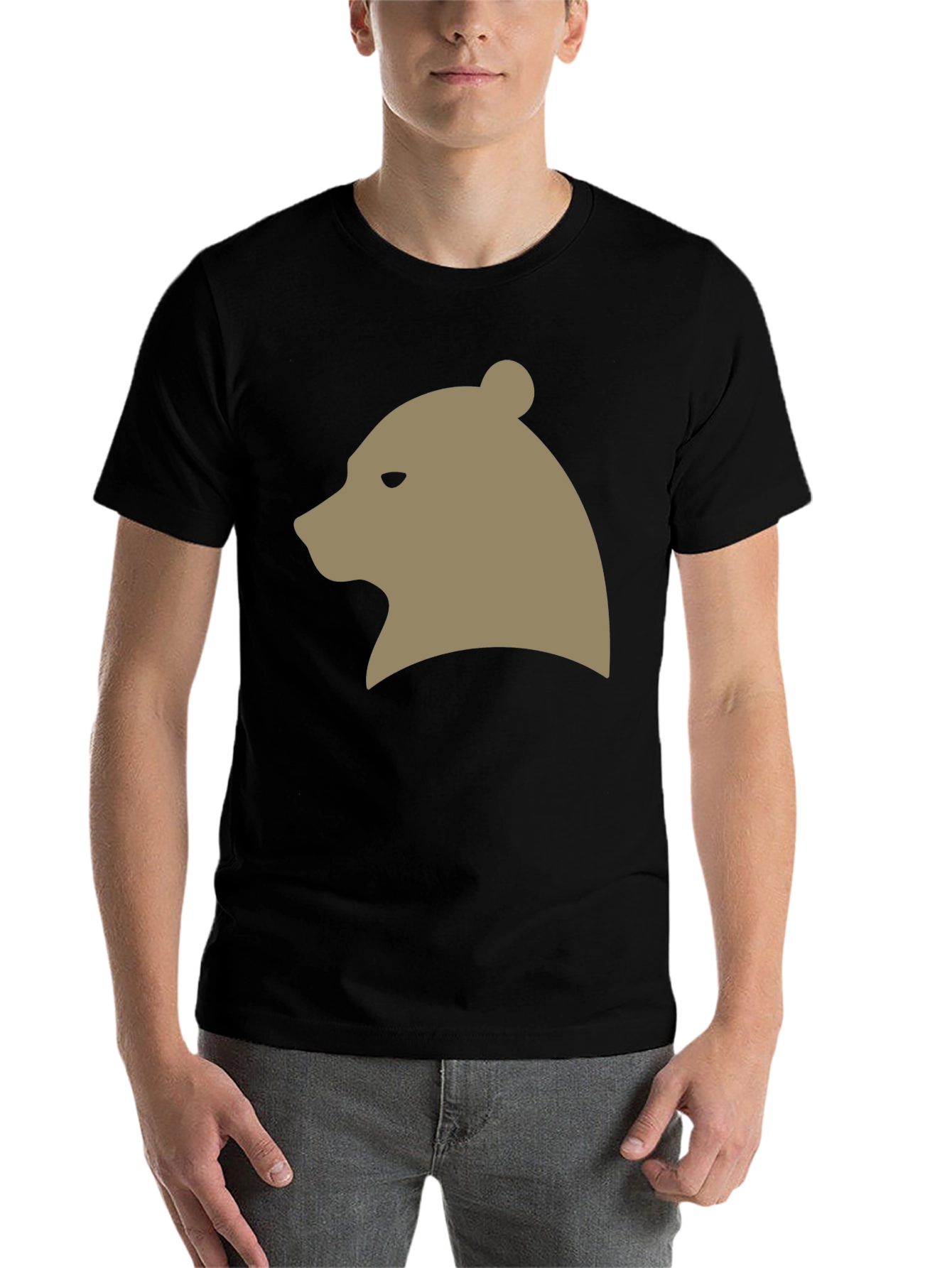 Black Bear Silhouette Graphic Tee - Casual Black T-Shirt view 7