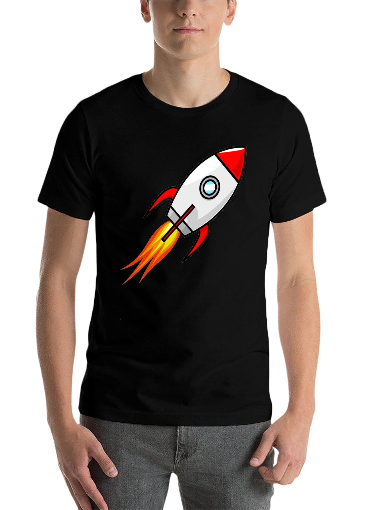 Black Rocket Launch Graphic T-Shirt - Blast Off in Style! view 7