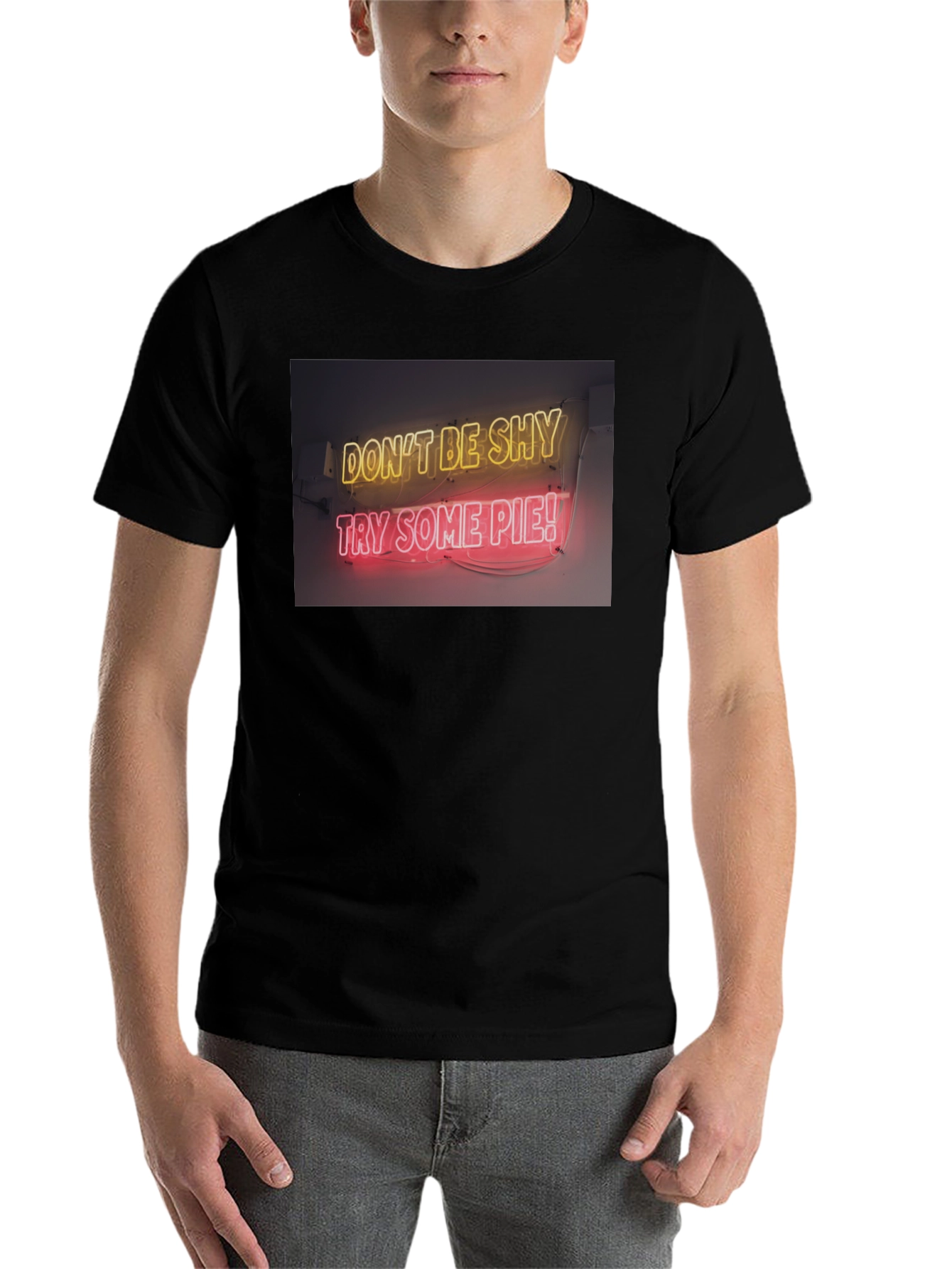 Black Neon Pie Graphic Tee - Don't Be Shy T-Shirt view 7