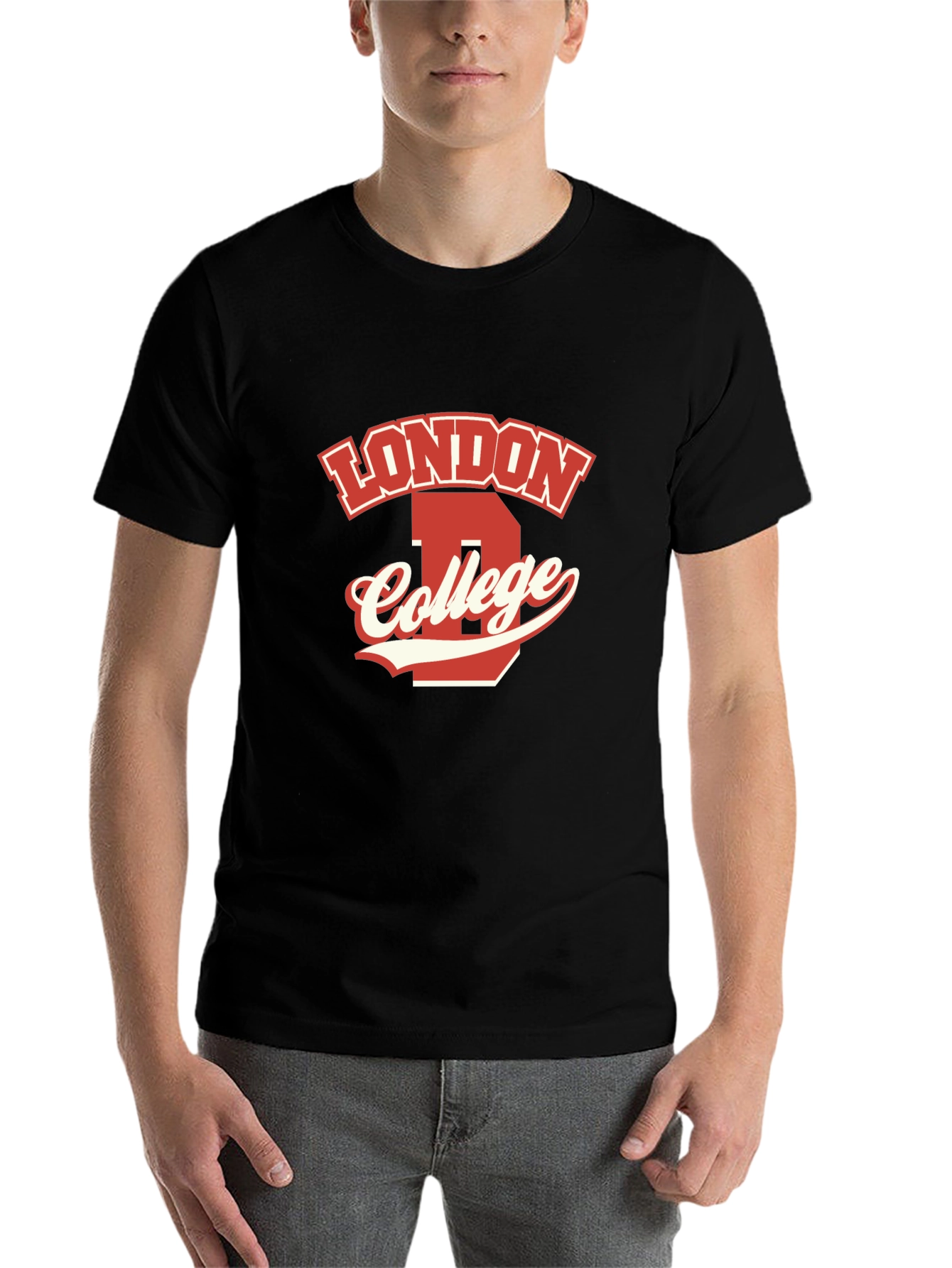 Black London College Graphic T-Shirt view 7