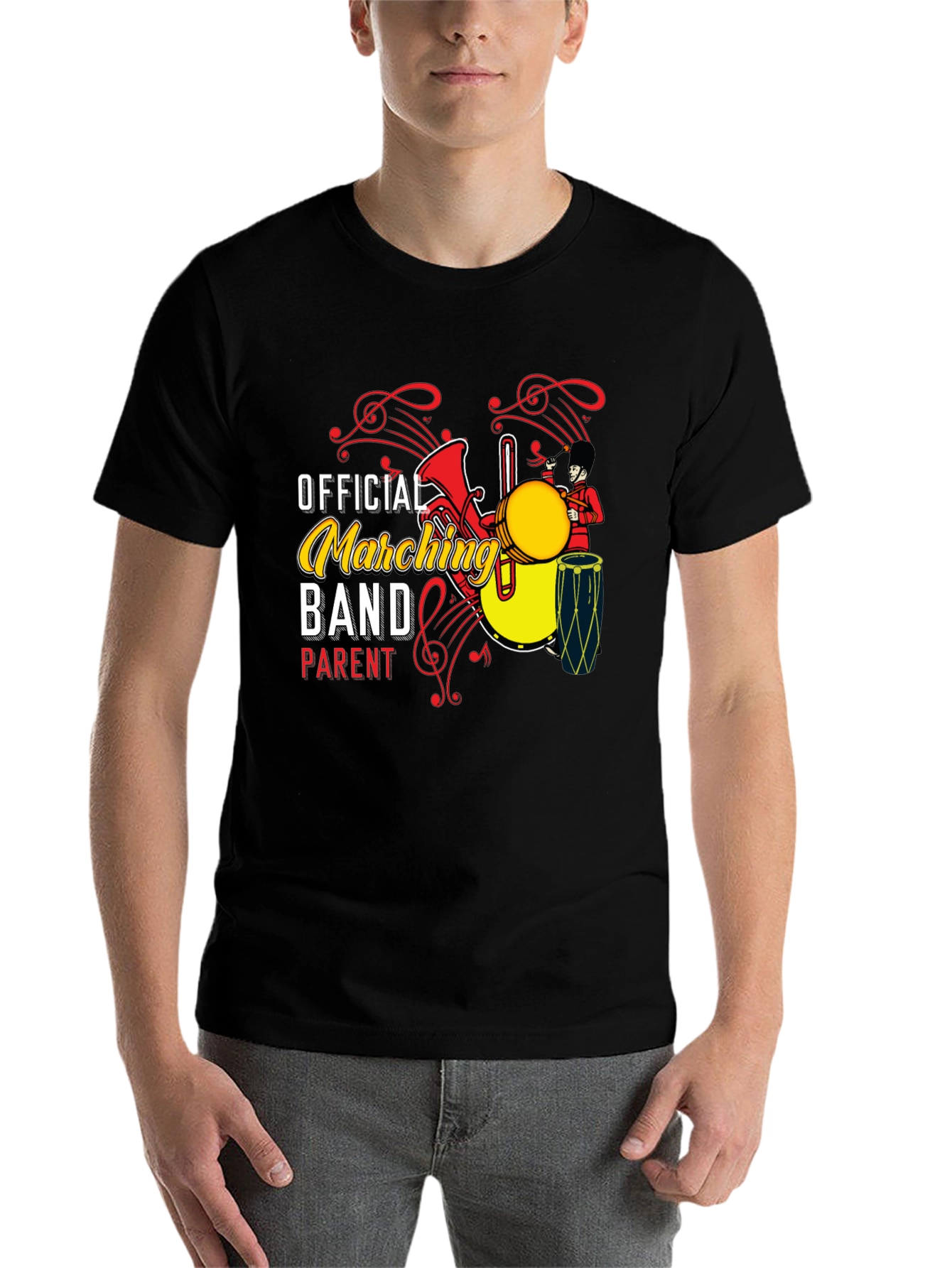 Black Official Marching Band Parent T-Shirt view 7