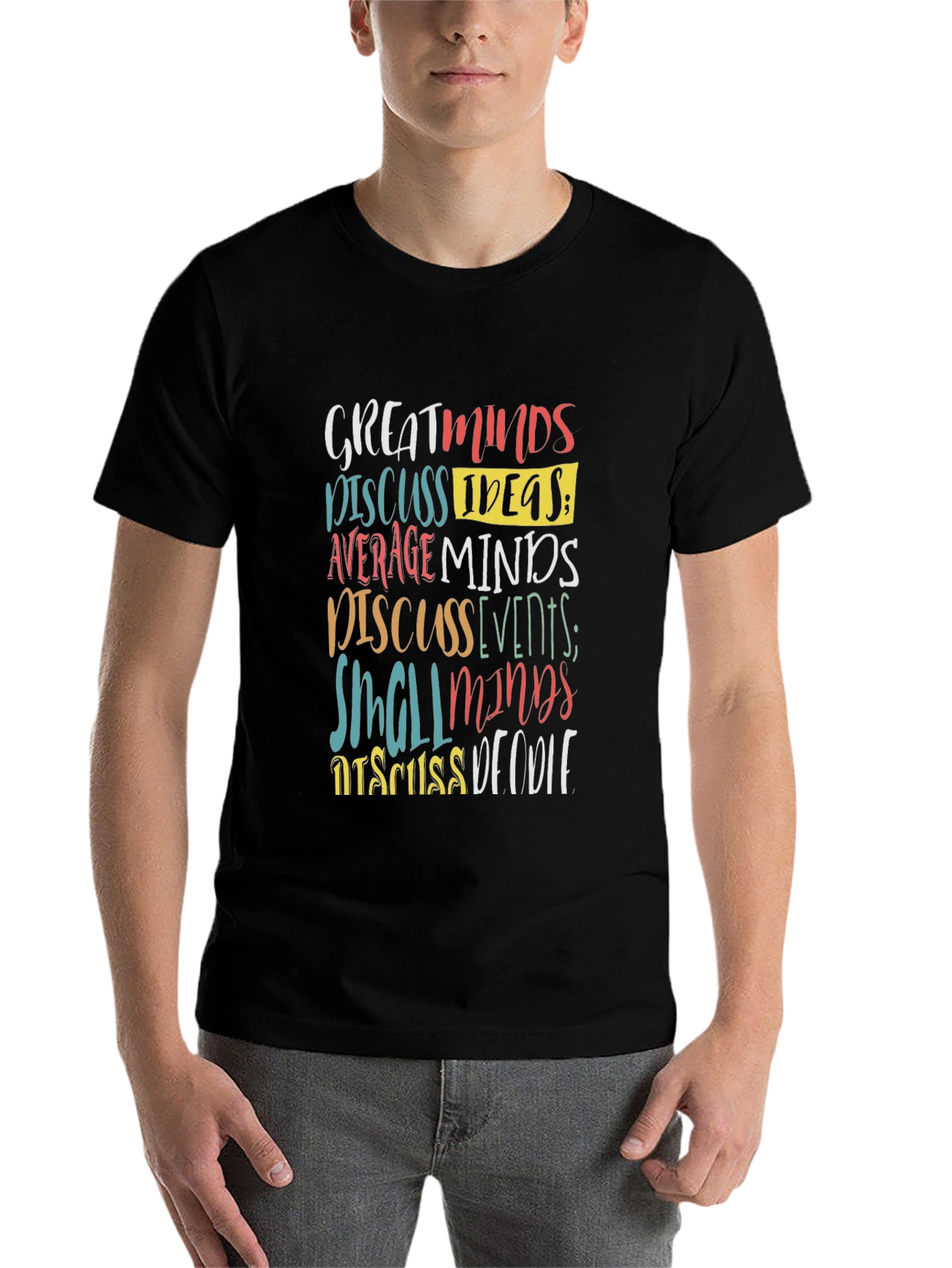 Black Great Minds Discuss Ideas Graphic Tee view 7