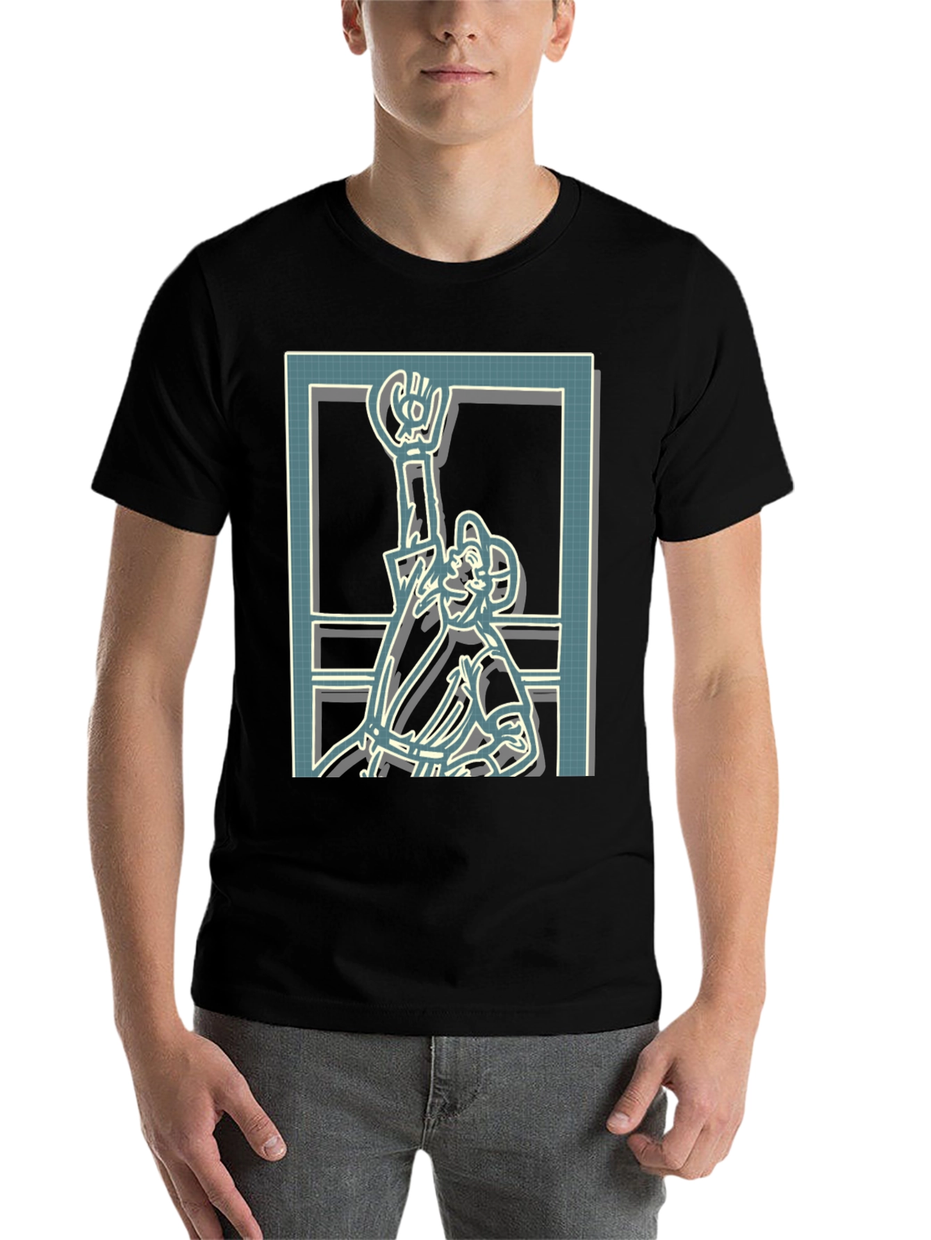 Black Retro Graphic Tee - Framed Baseball Player view 7