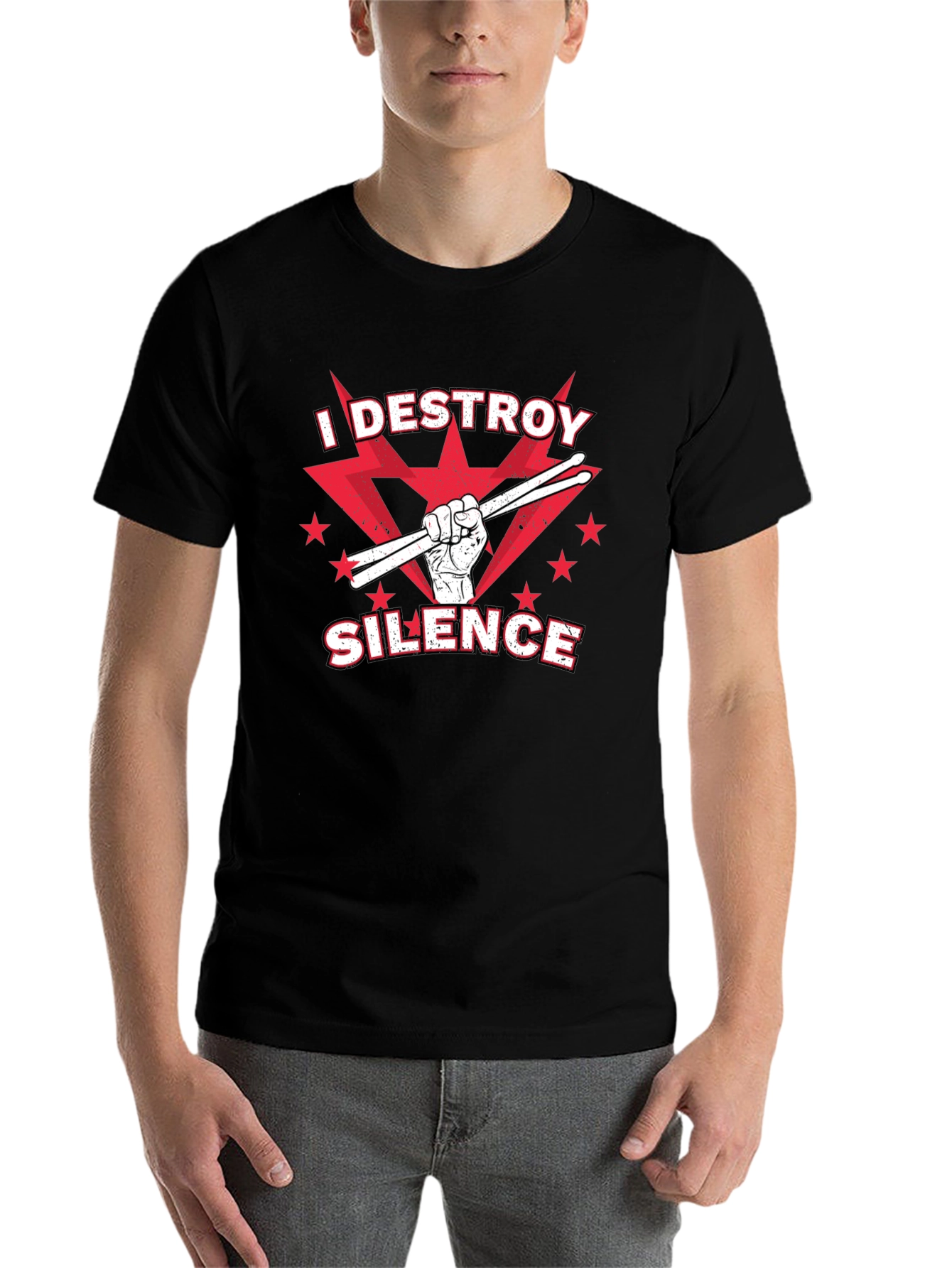 Destroy Silence T-Shirt - Drummer Graphic Tee - 7
