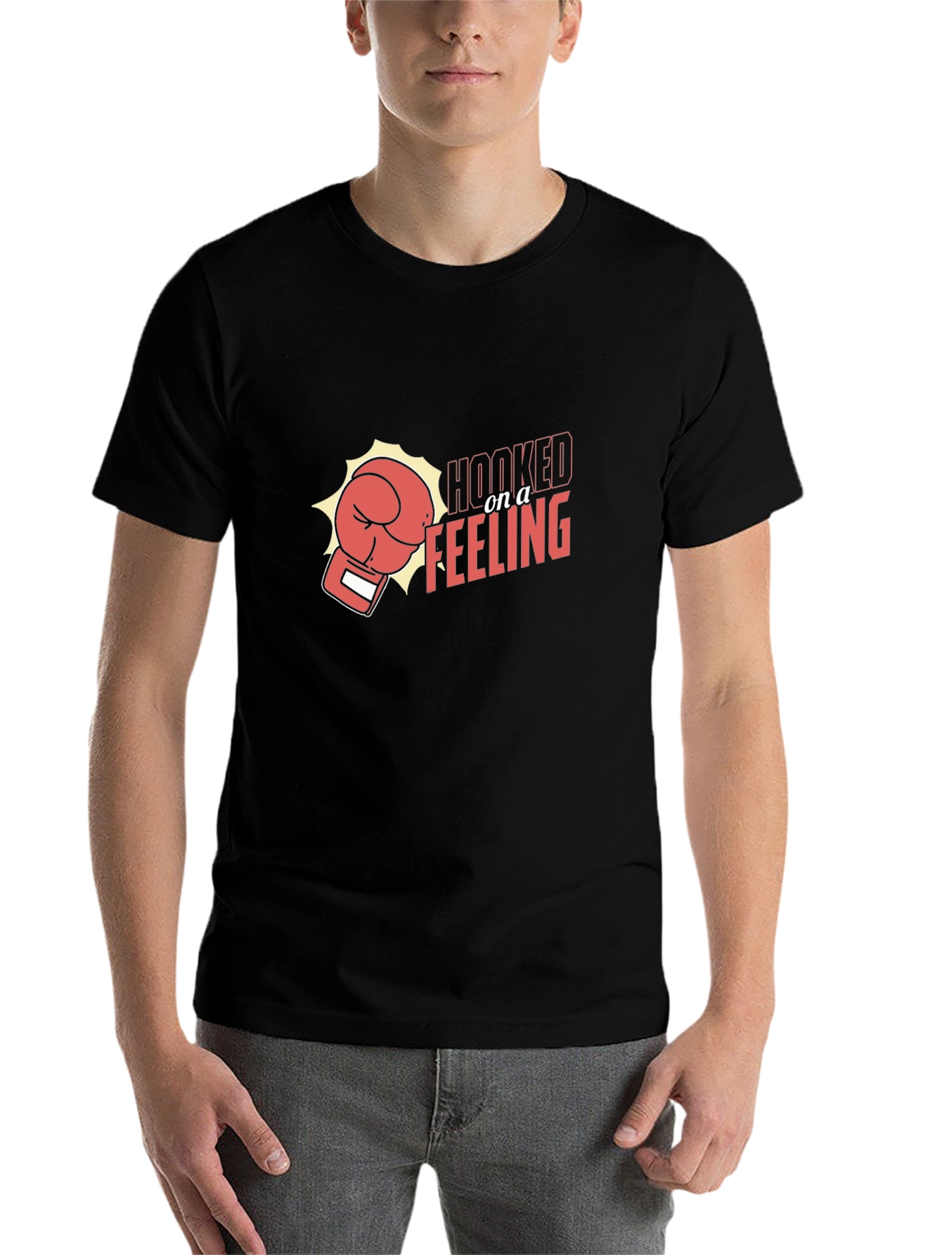 Black Hooked On a Feeling Boxing Glove Graphic Tee view 7