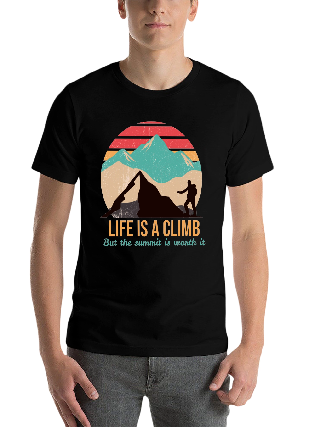 Black Life is a Climb T-Shirt view 7