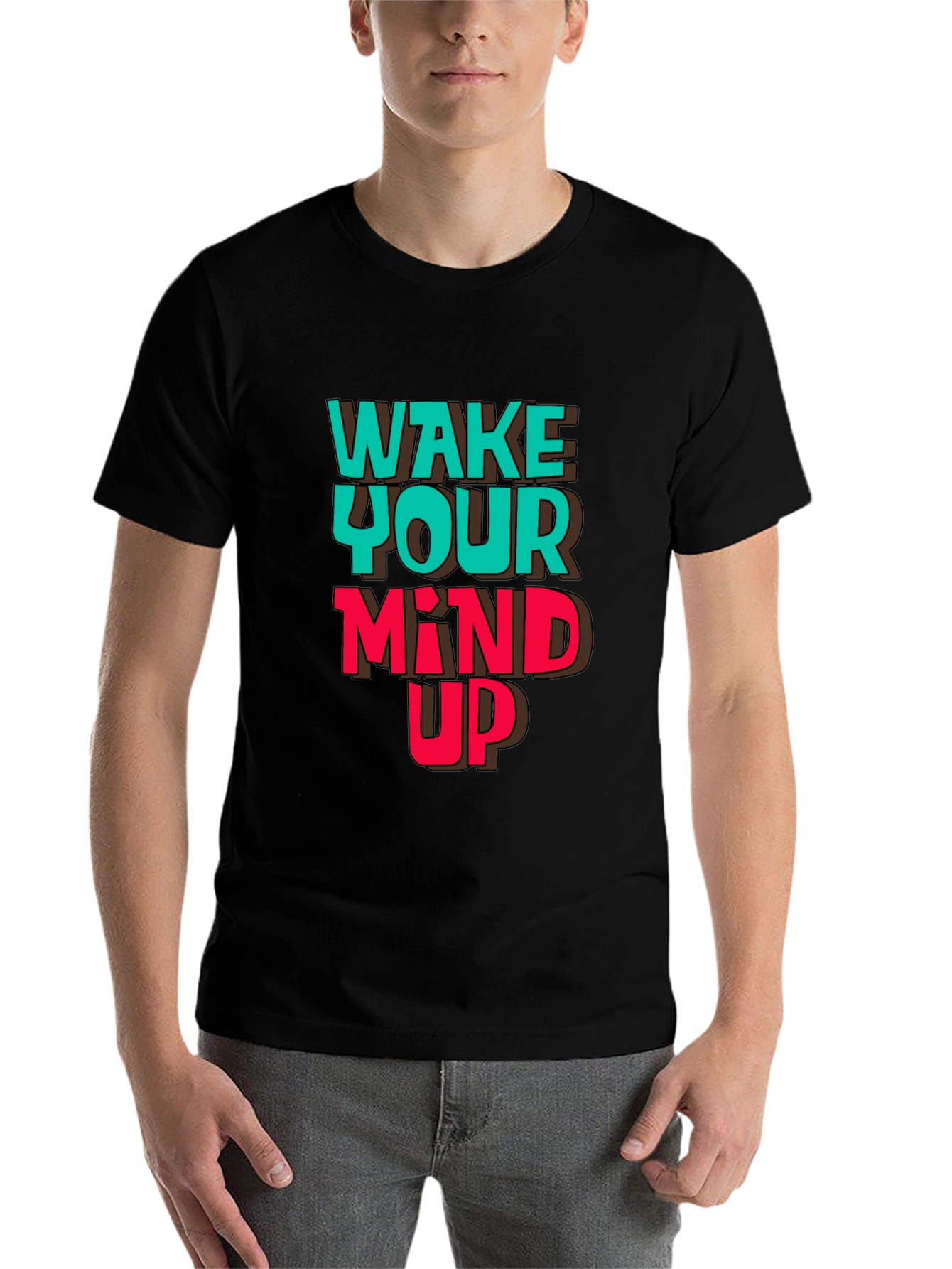 Black Wake Your Mind Up Graphic Tee - Black view 7