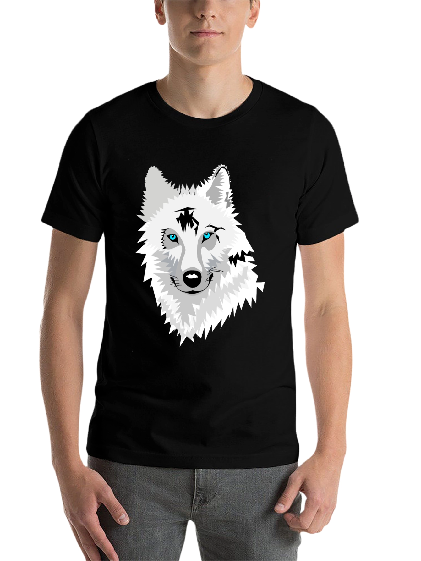 Black Wolf Graphic Black T-Shirt view 7