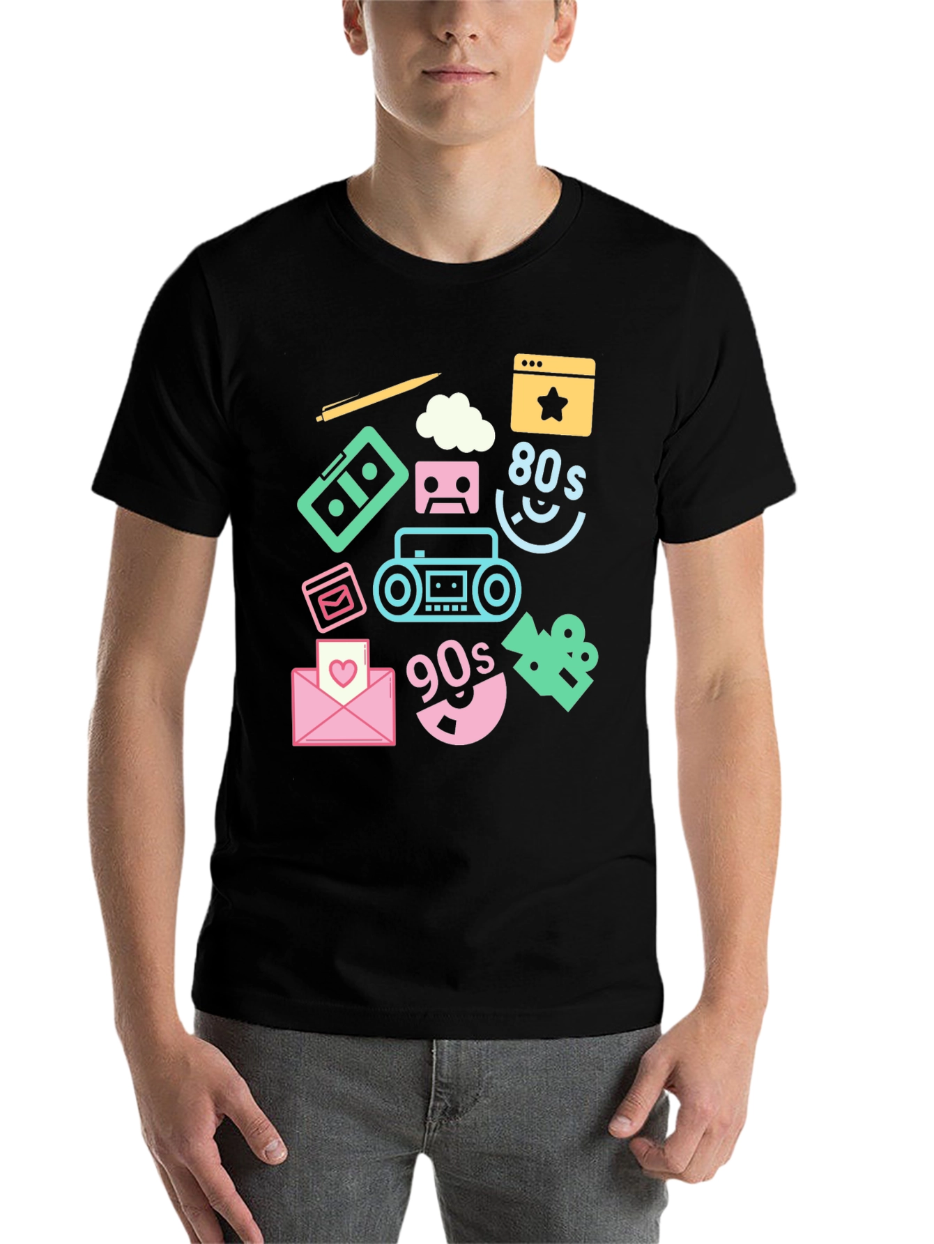 Black Retro 80s & 90s Graphic Tee view 7