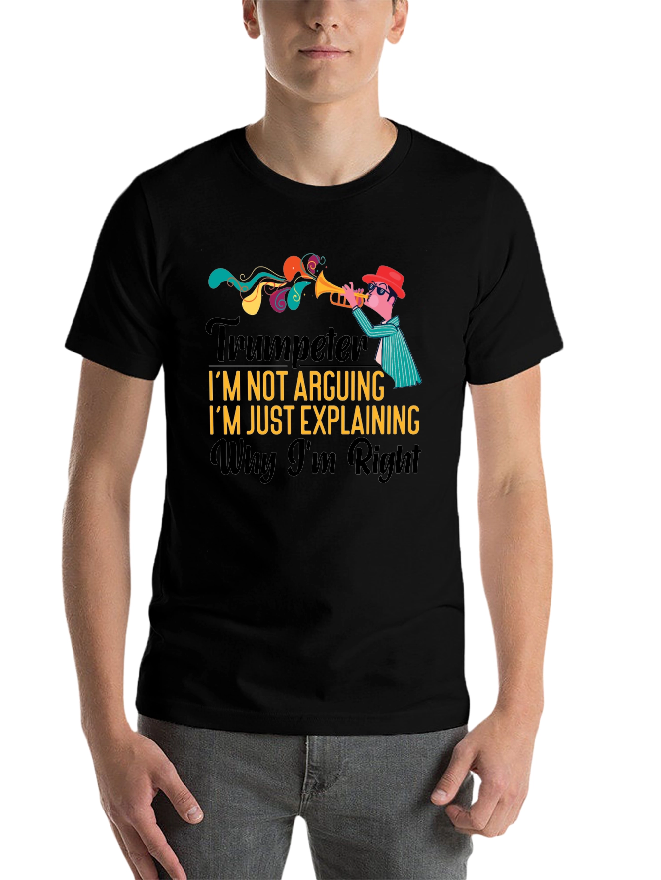 Black Trumpeter Funny T-Shirt - I'm Not Arguing, I'm Just Explaining view 7