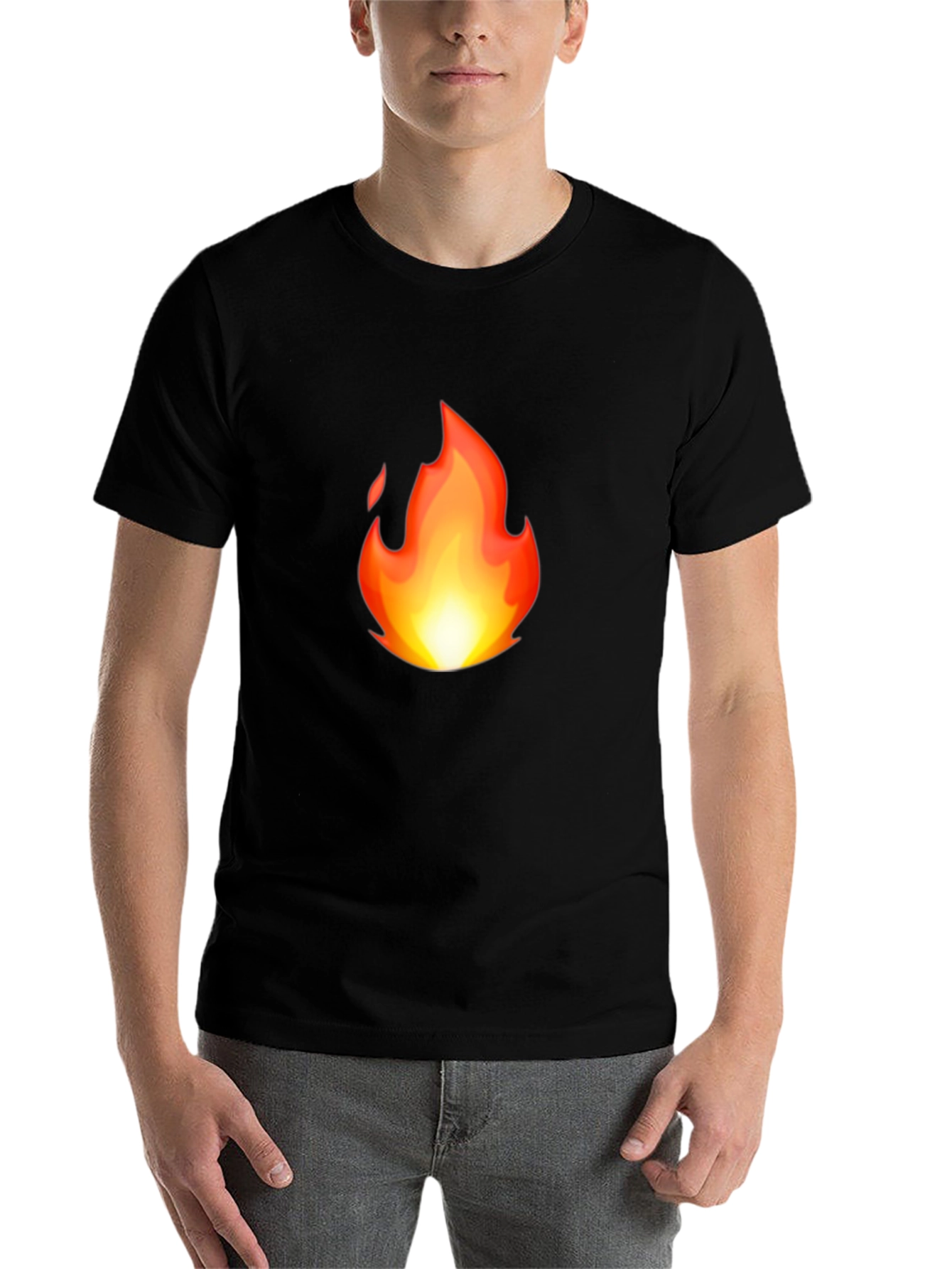 Black Fiery Black T-Shirt - Bold Graphic Tee view 7