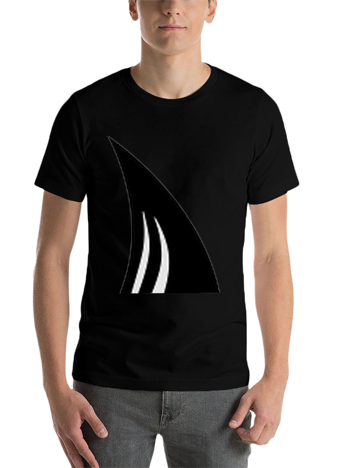 Black Abstract Graphic Tee - Black view 7