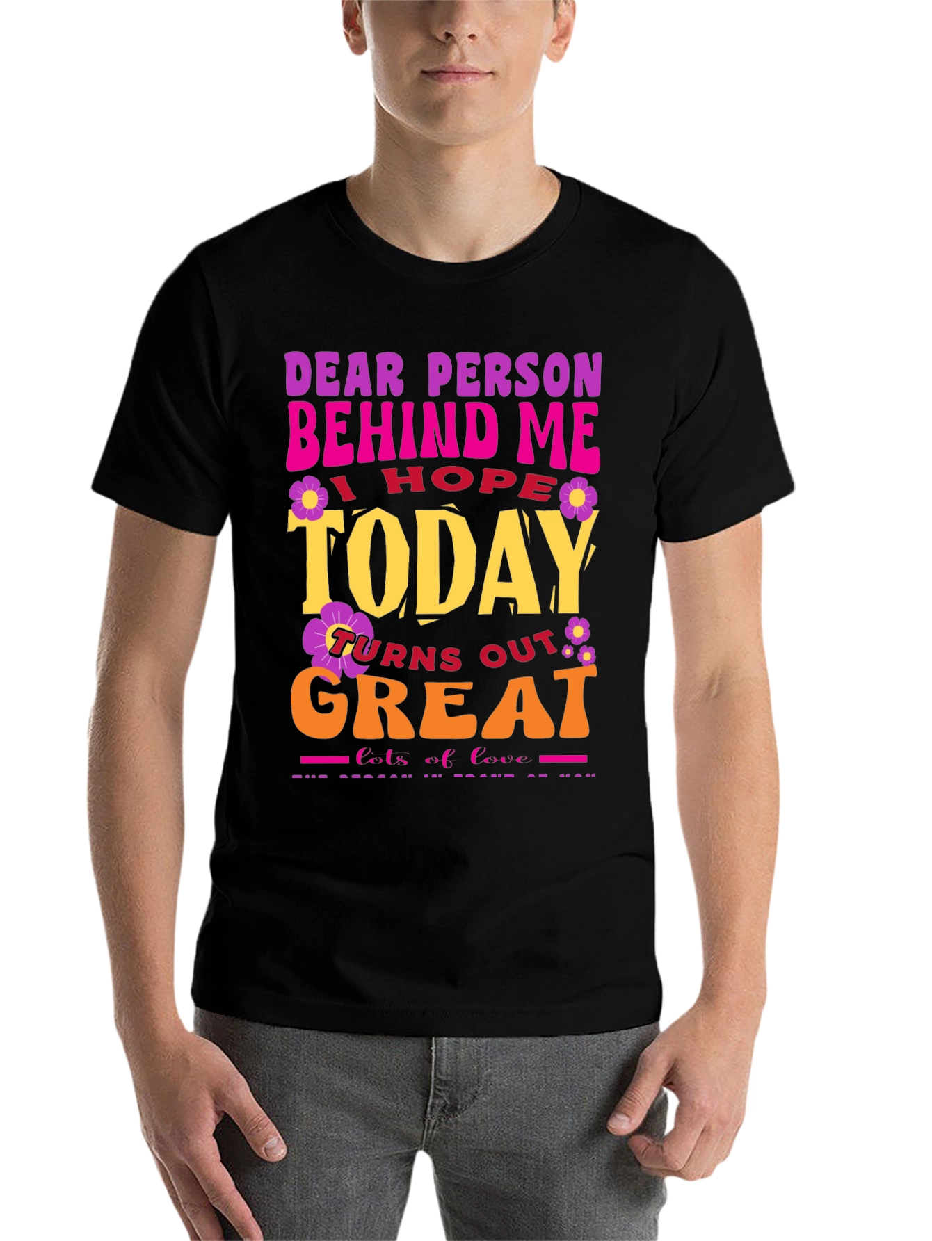 Black Dear Person Behind Me Graphic Tee view 7