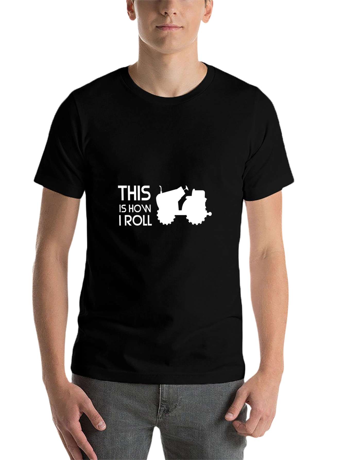 Black This Is How I Roll Funny Tractor T-Shirt view 7