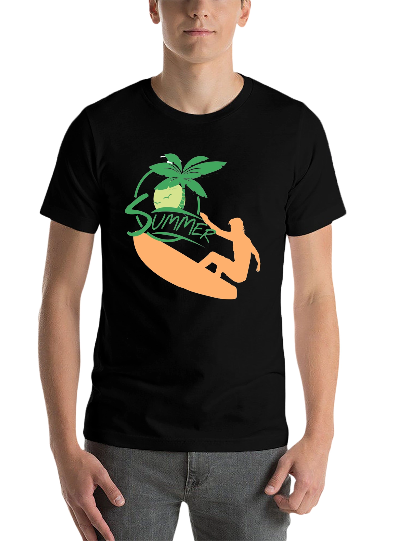 Black Summer Surf T-Shirt - Black view 7